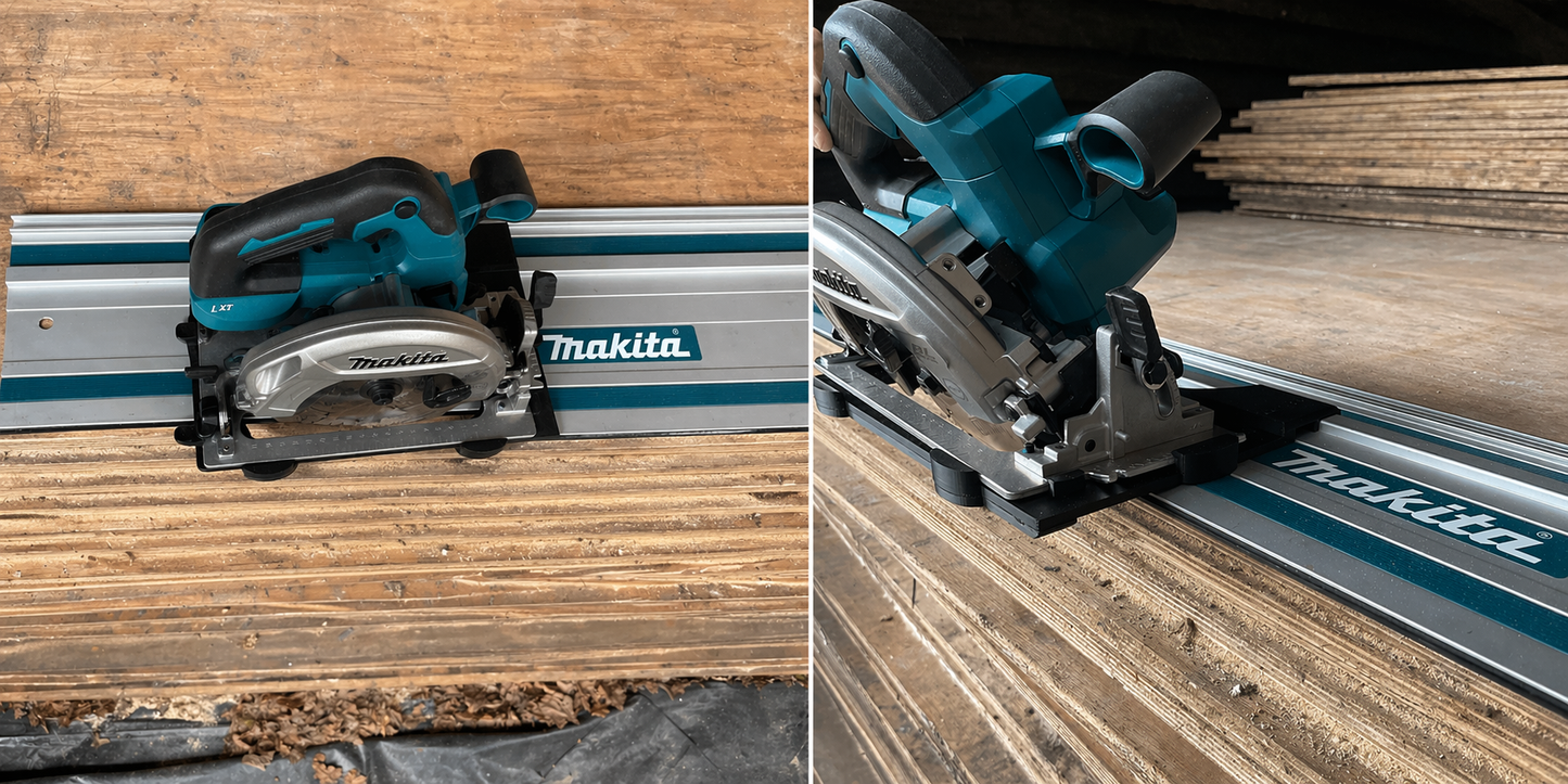 Makita DHS660 / XSH04 Adaptor base supports 90° and 45° cuts for Makita/Milwaukee/Festool/Evolution Guide rails