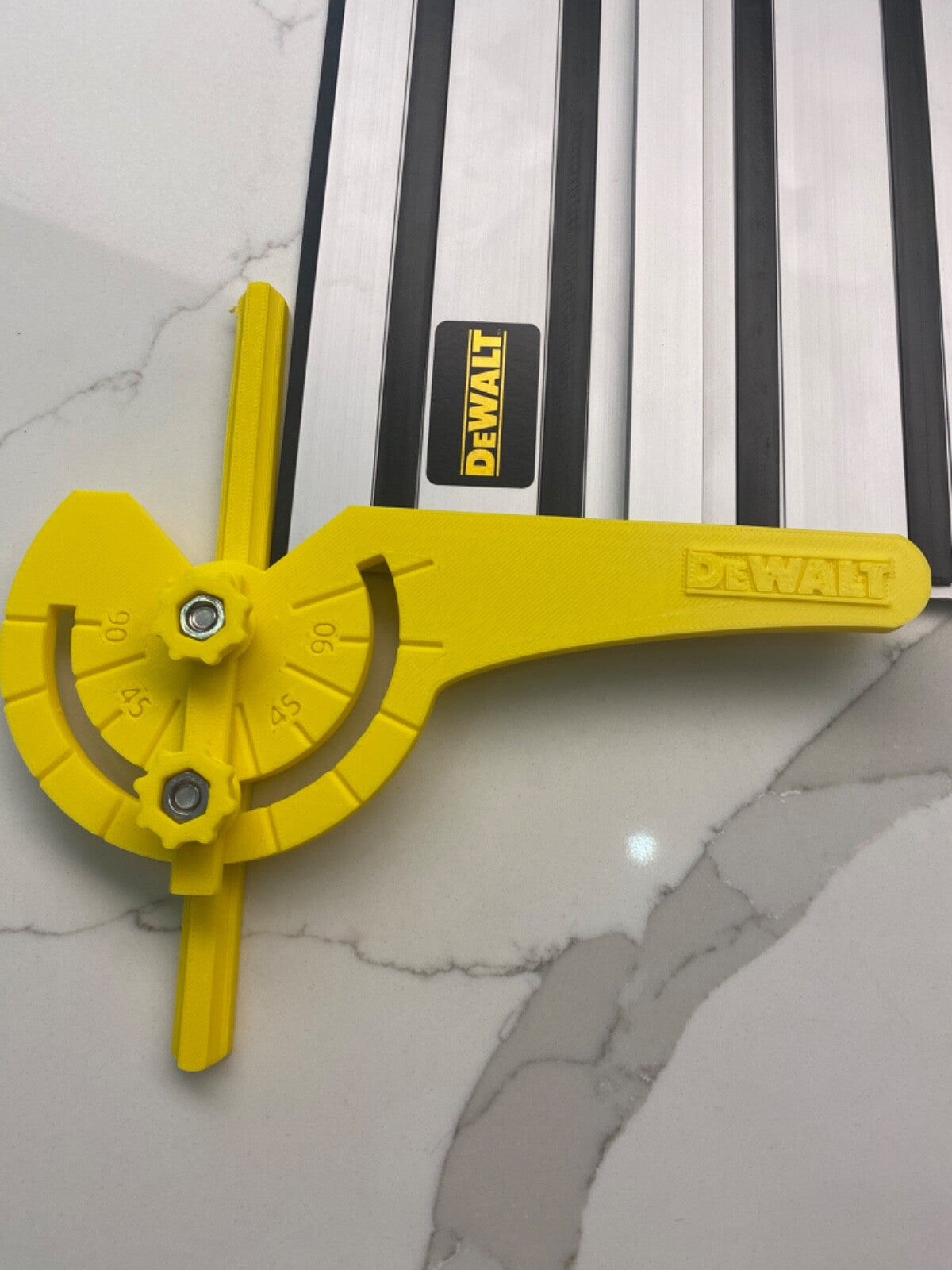 TOOLAX Fully Adjustable Angle Fence Attachment compatible with Dewalt Guide Rail