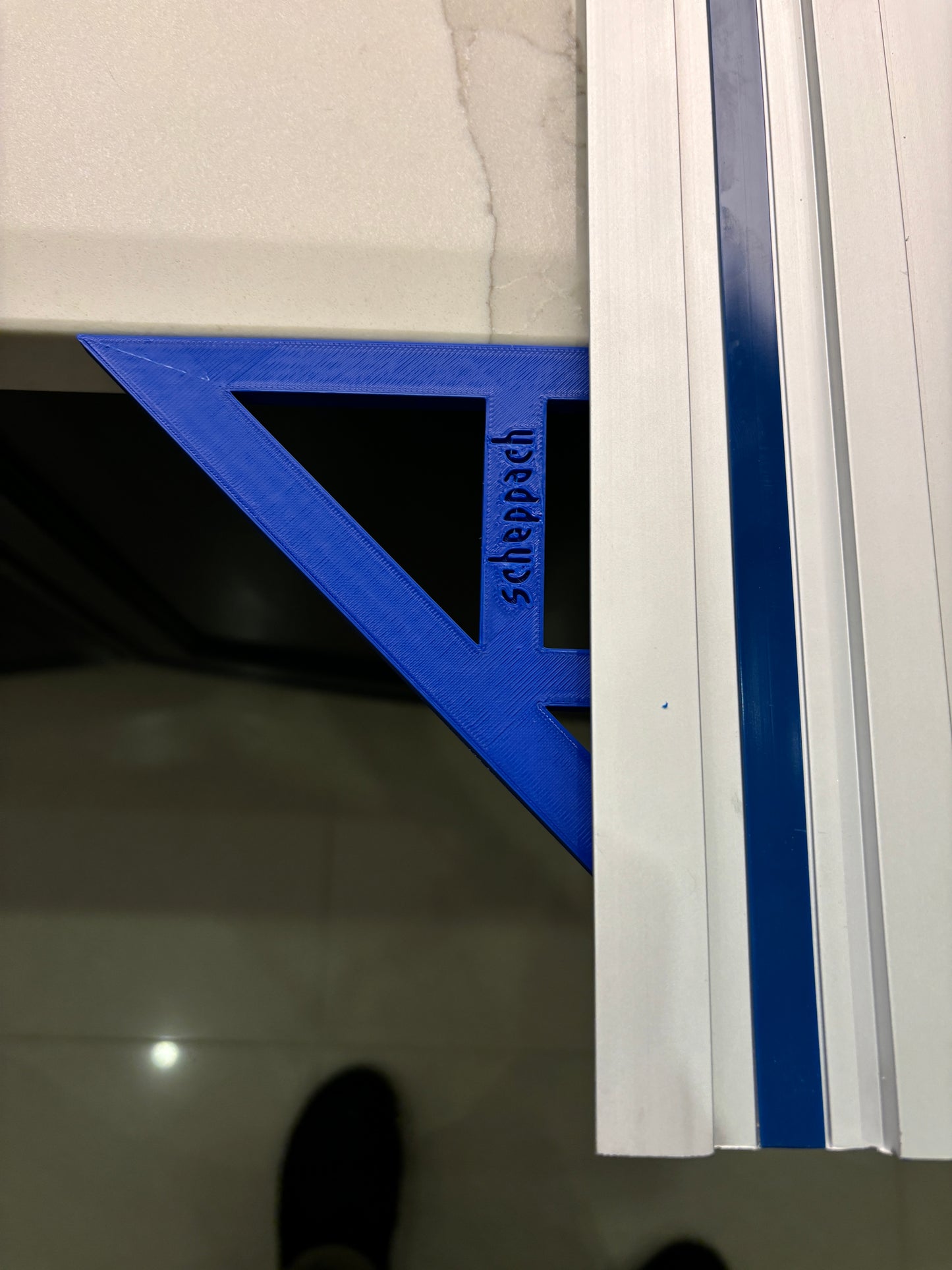 TOOLAX Large Guide Rail Square with 45 & 90 Degree Stops to fit Scheppach Rail