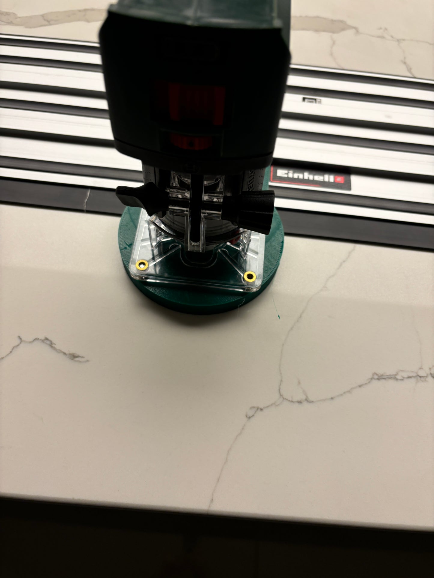 18V-8 Advanced Trim Router Plunge Base Guide Rail Adapter compatible with Einhell Track / Guide Rail