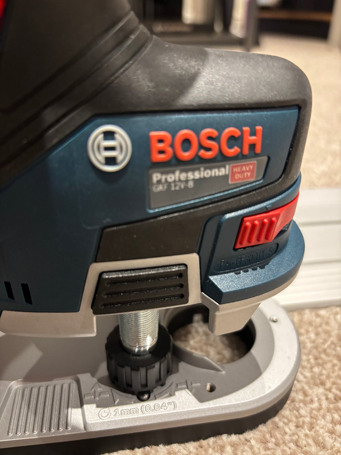 Bosch GKF 12V-8 Cordless Edge Trim Router Base Guide Rail Adapter to Mafell Track / Guide Rail