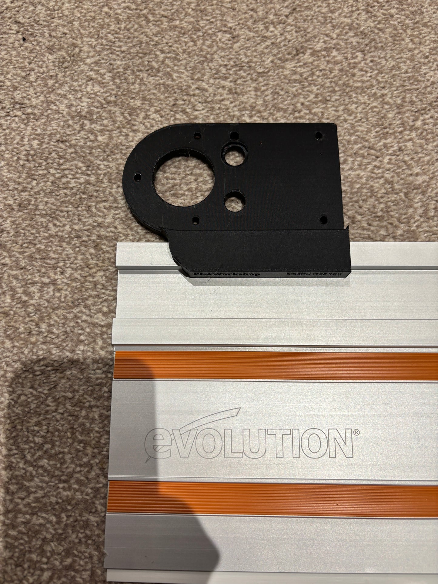 Bosch GKF 12V-8 Cordless Edge Trim Router Base Guide Rail Adapter to Evolution Track / Guide Rail