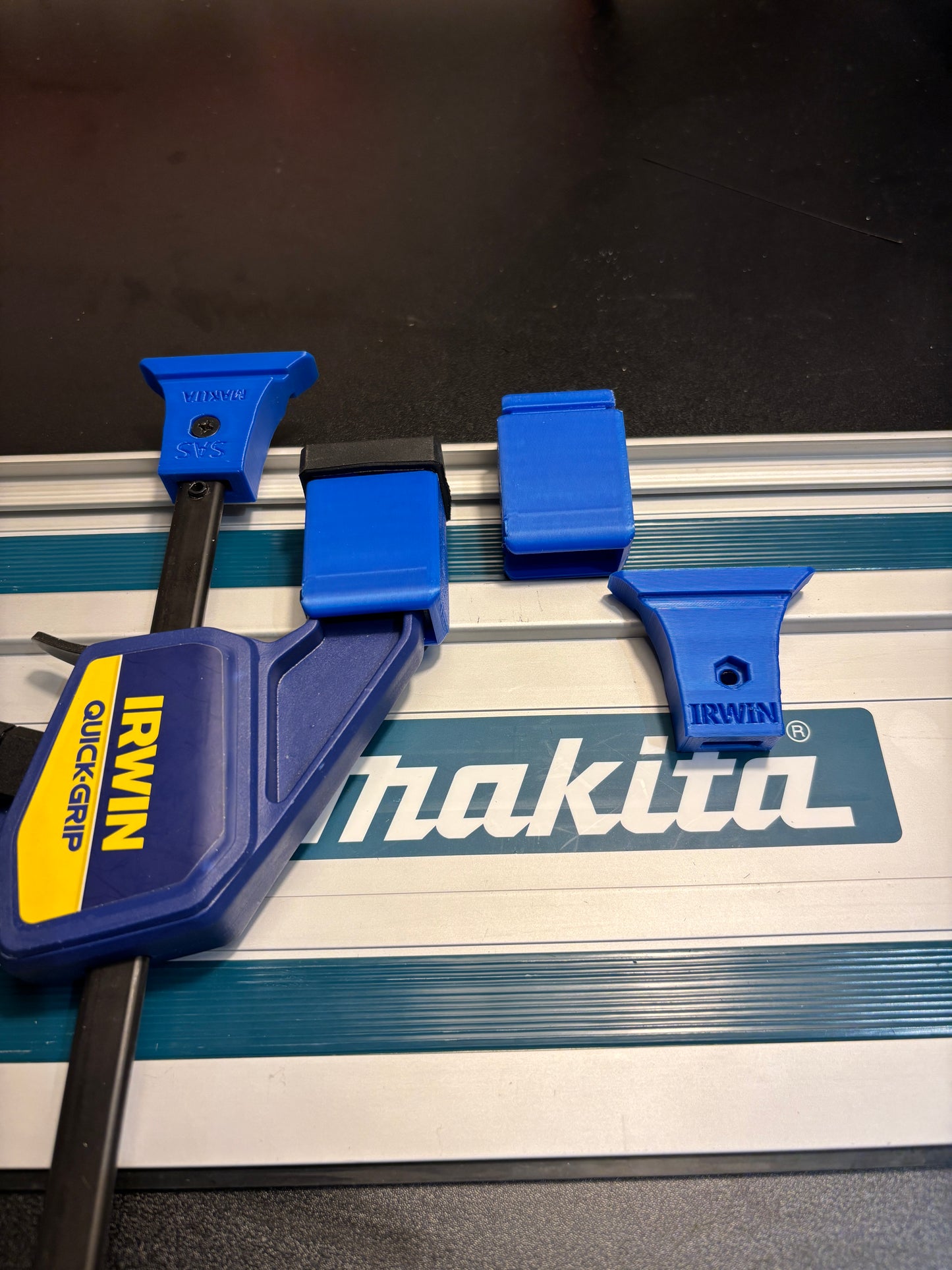 Irwin Quick Grip Clamp Adaptor to fit Makita Guide Rail with Riser block- Works with the thinnest of materials - Pair 2x