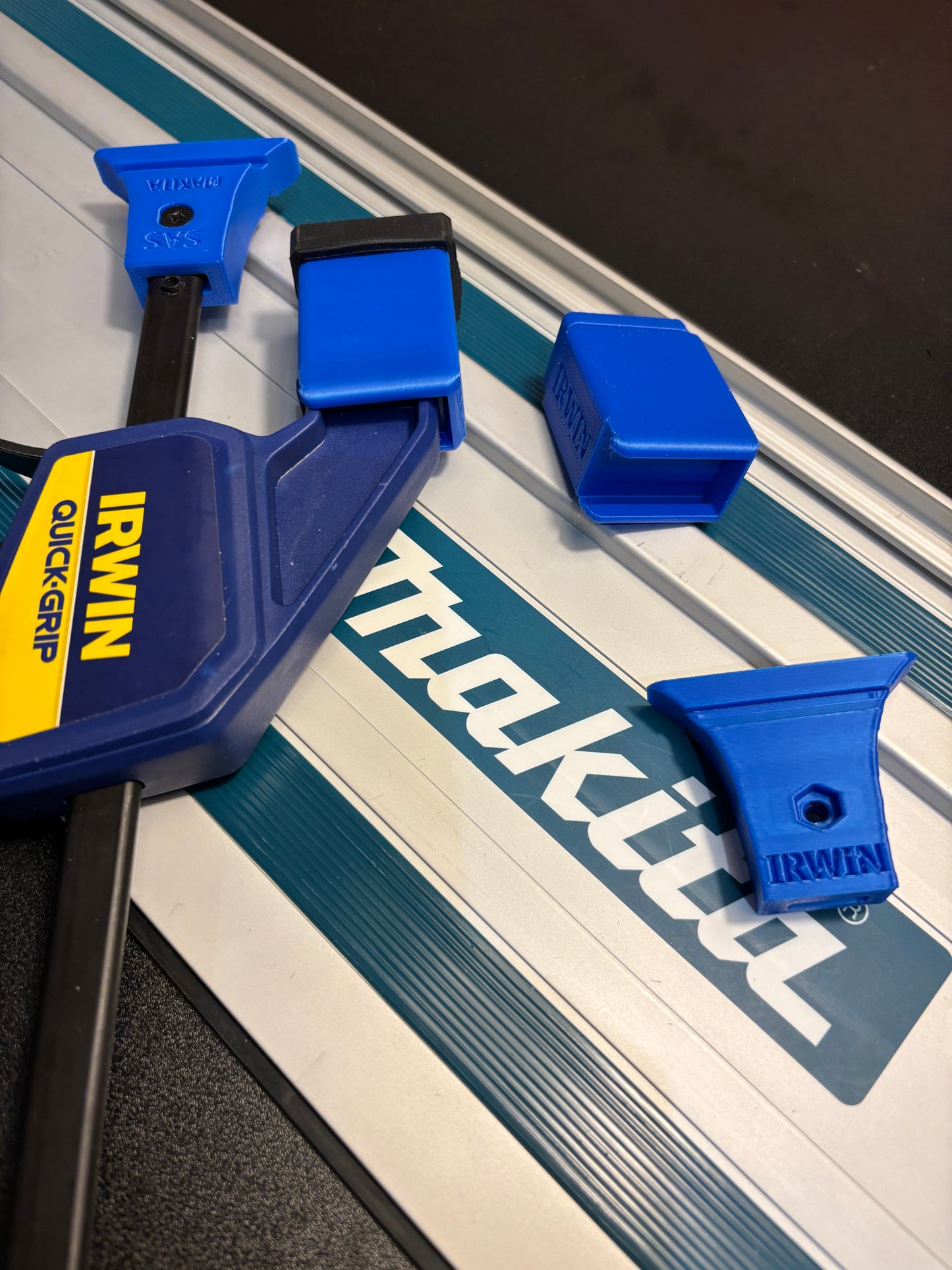 Irwin Quick Grip Clamp Adaptor to fit Makita Guide Rail with Riser block- Works with the thinnest of materials - Pair 2x