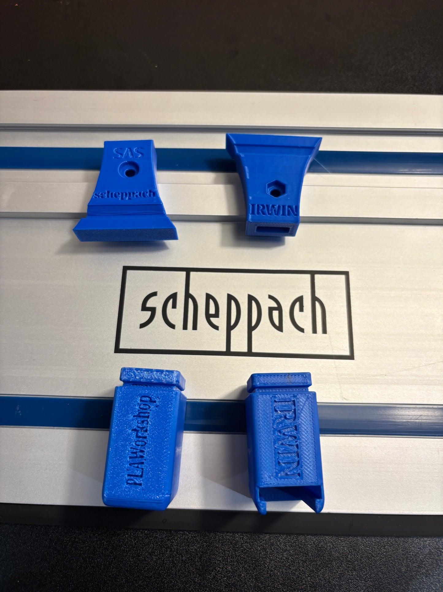 Irwin Quick Grip Clamp Adaptor to fit Scheppach Guide Rail with Riser block- Works with the thinnest of materials - Pair 2x