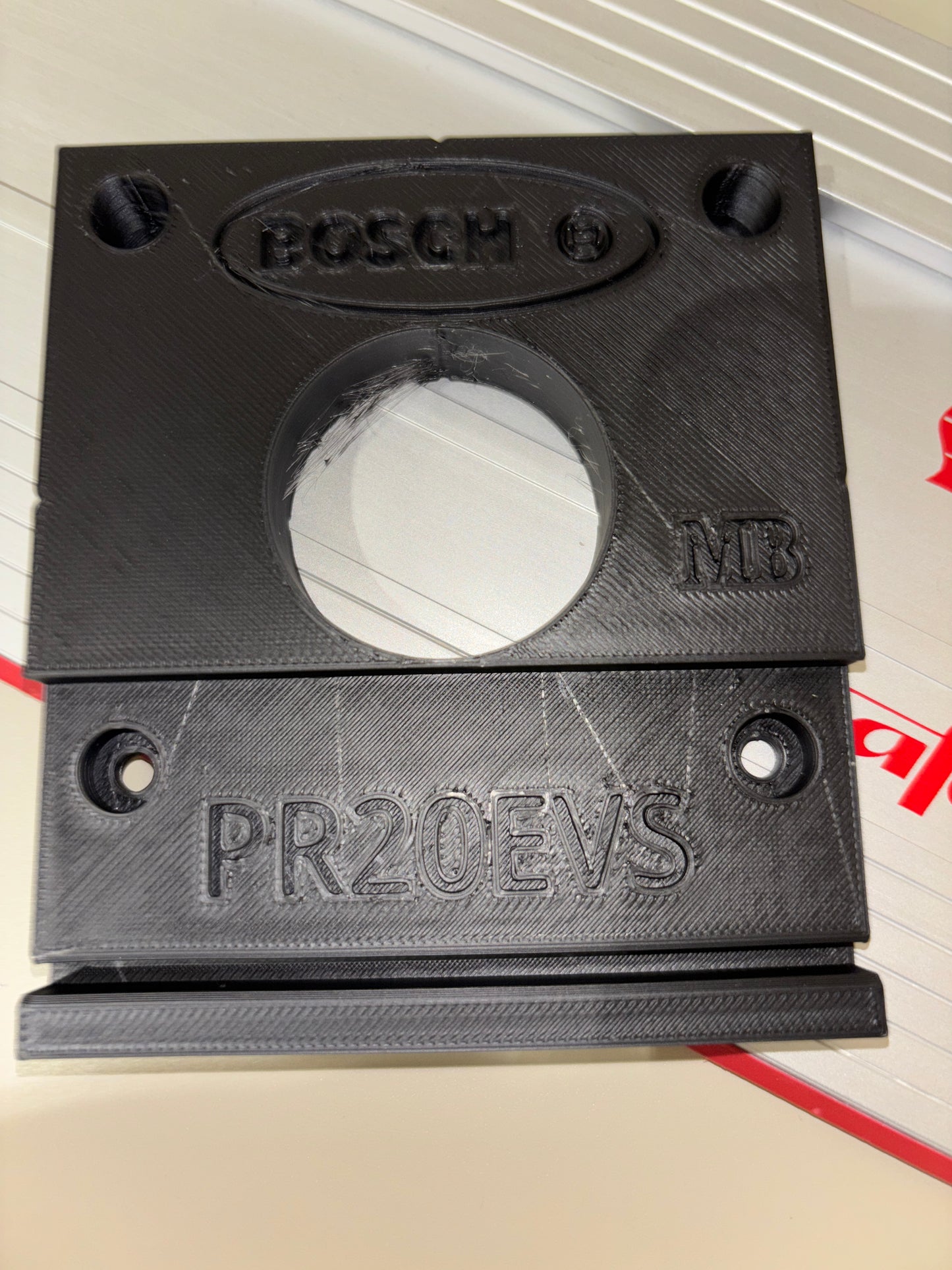 Bosch PR20EVS Trim Router Plunge Base Guide Rail Adapter to Mafell Track / Guide Rail