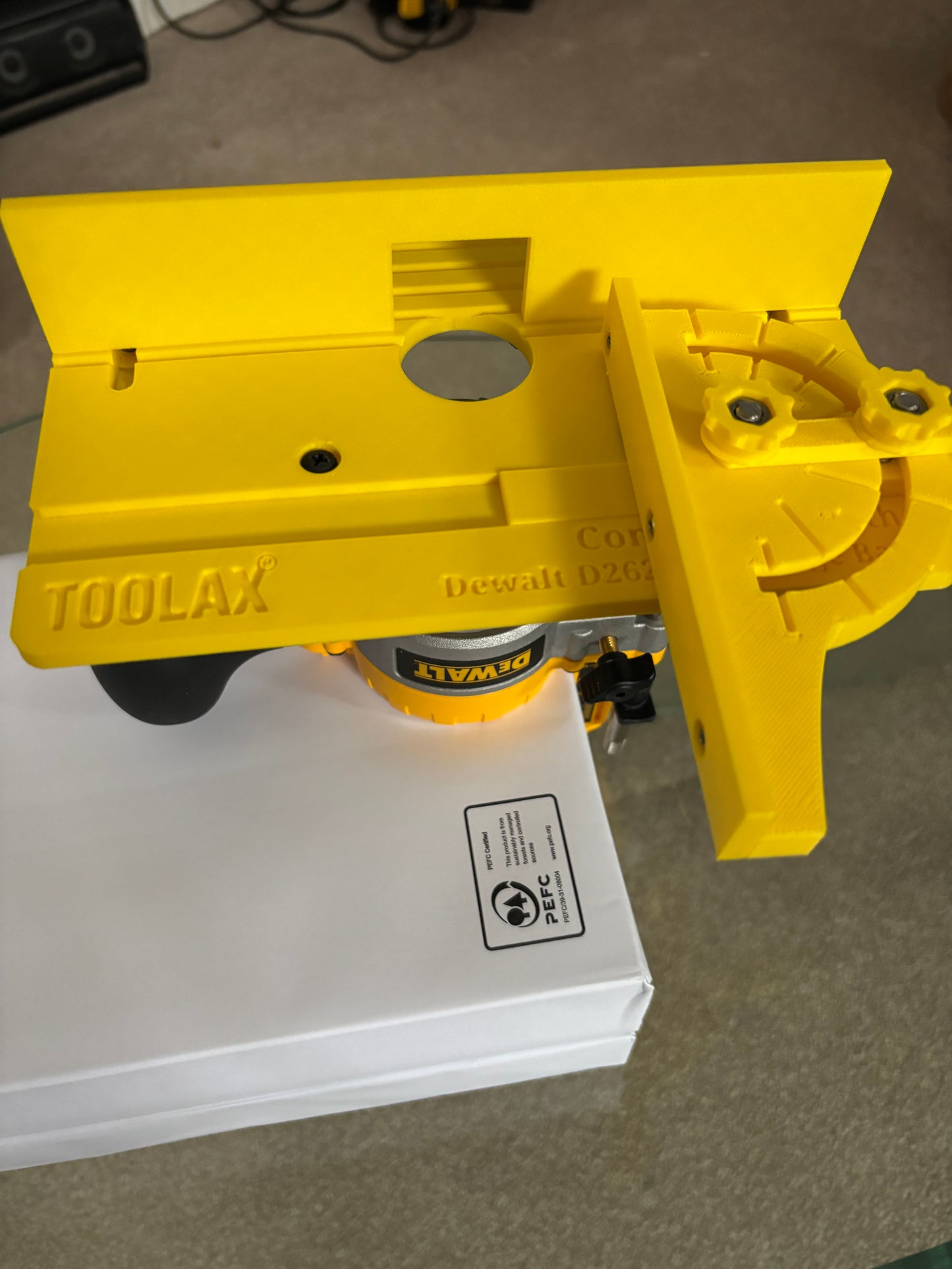 TOOLAX Mini Bench Top Router Table with Angle/Fence Guide for Dewalt DCW604 D26203 D26204 via D262004 Plunge Base