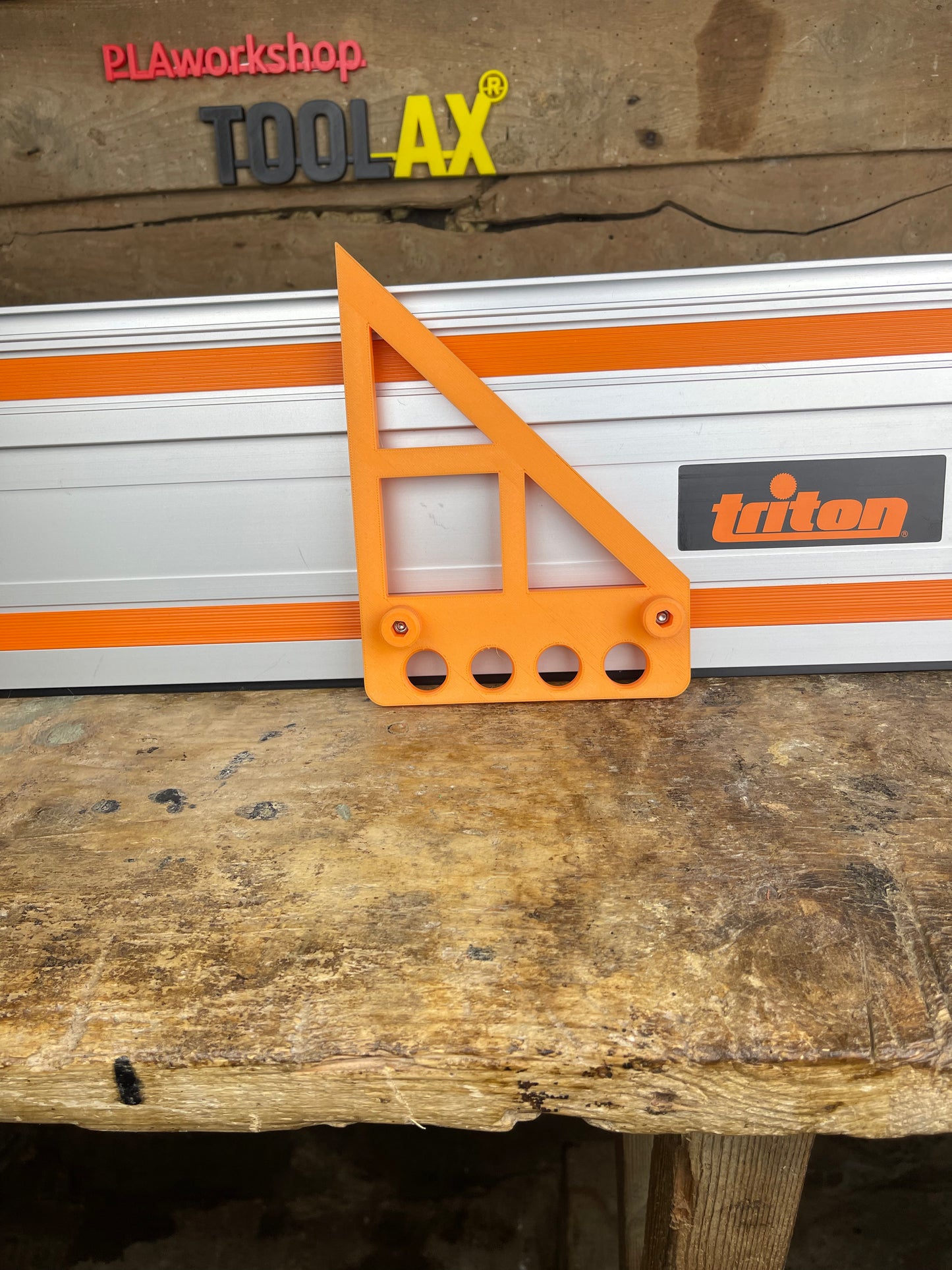 TOOLAX Large Guide Rail Square with 45 & 90 Degree Stops to fit Triton Rail