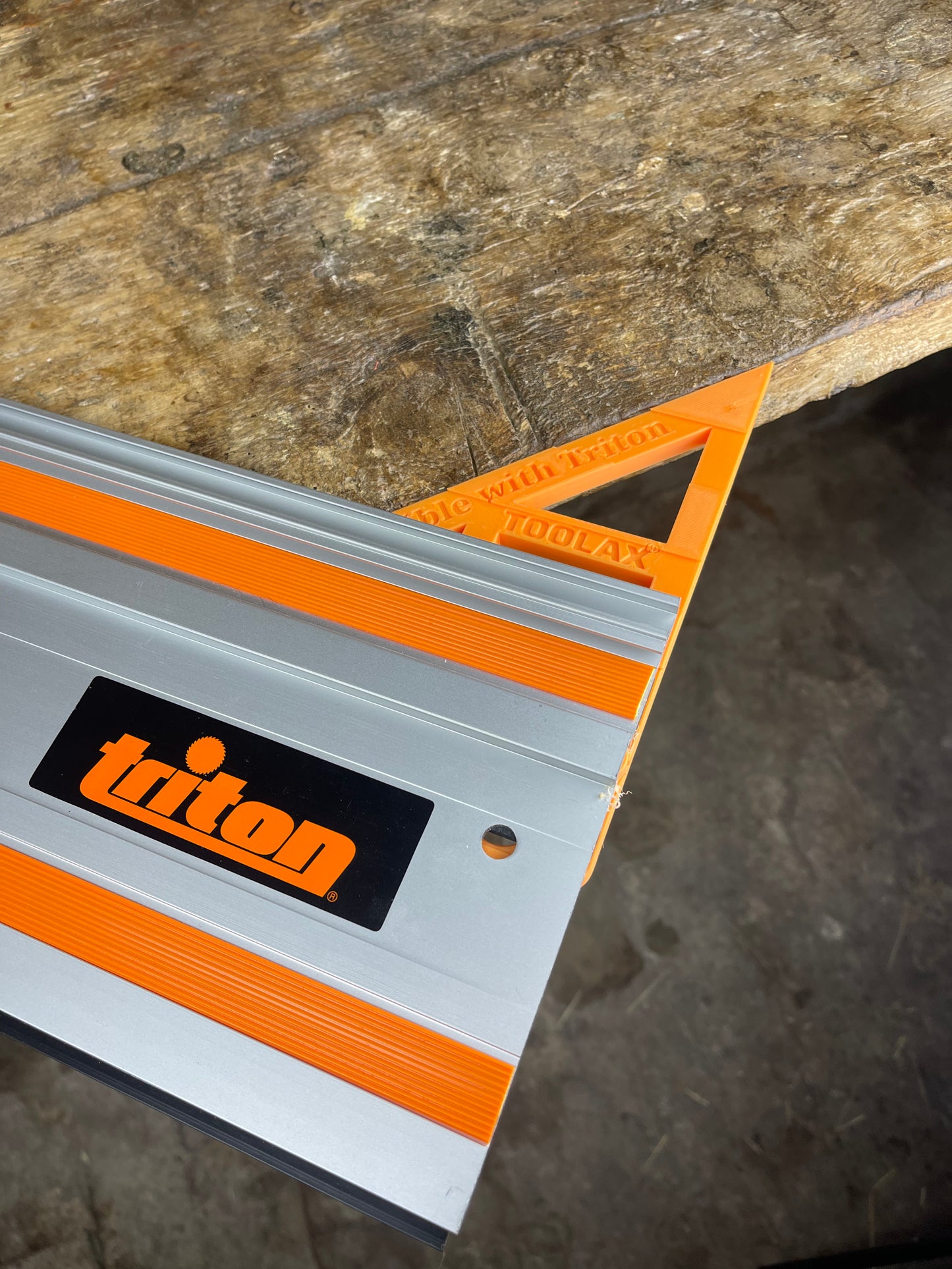 TOOLAX Large Guide Rail Square with 45 & 90 Degree Stops to fit Triton Rail