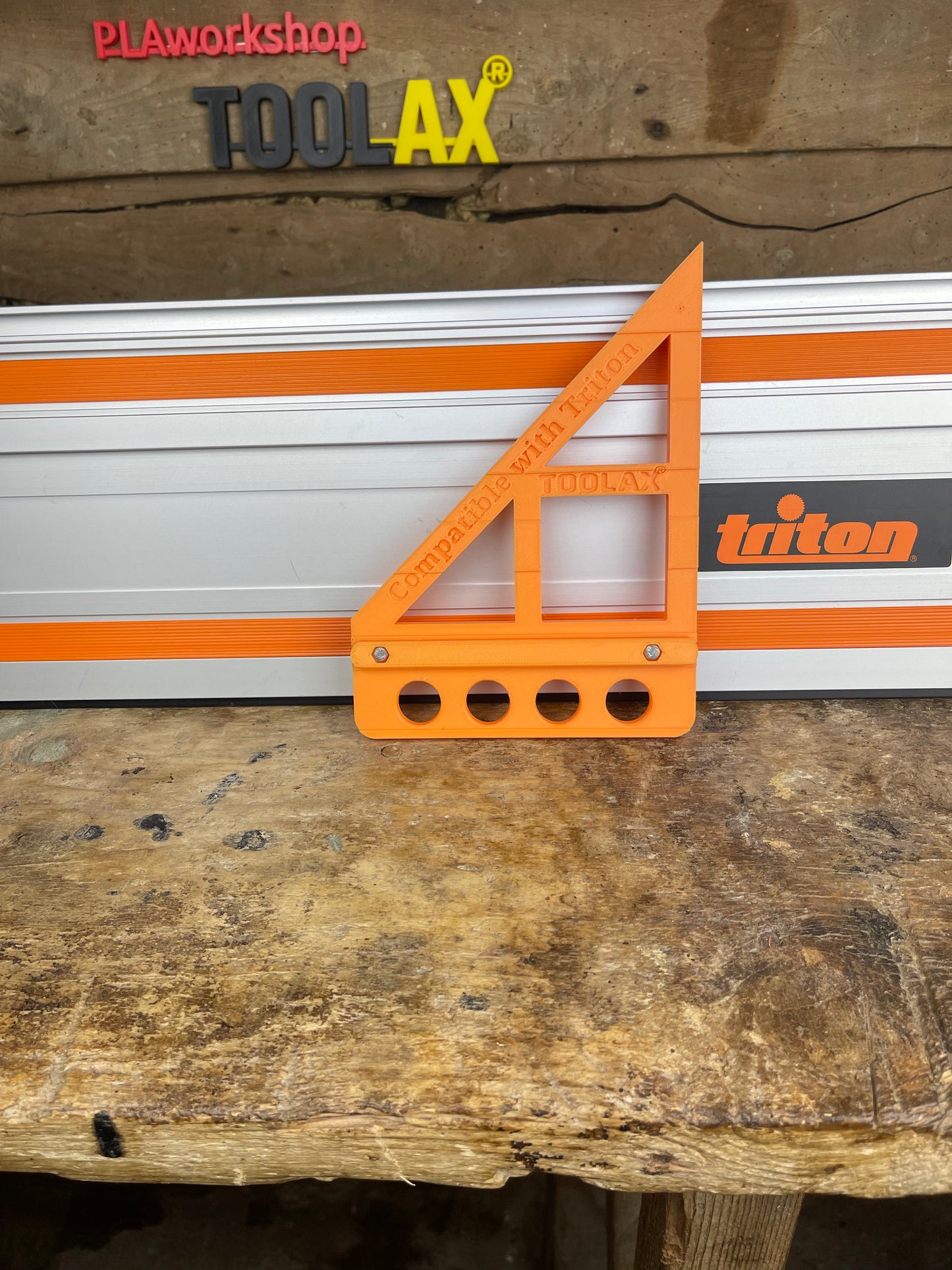 TOOLAX Large Guide Rail Square with 45 & 90 Degree Stops to fit Triton Rail