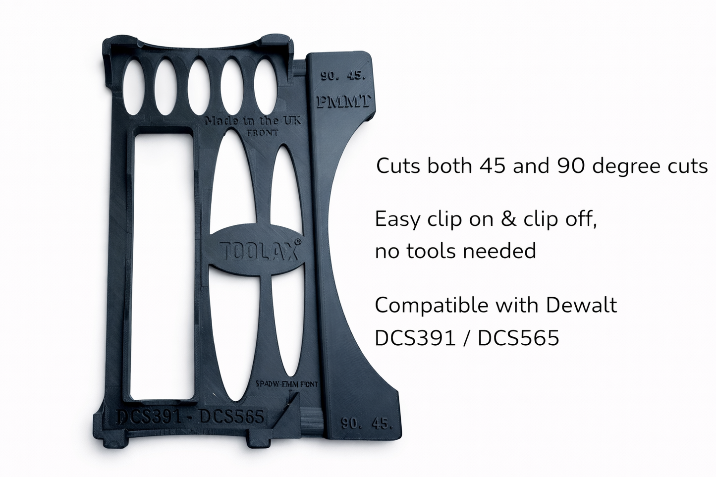 TOOLAX Guide Rail Adapter Base – Cut Perfect 45° & 90° Angles compatible with Dewalt Circular Saws DCS391 & DCS565  – for Scheppach Guide Rails