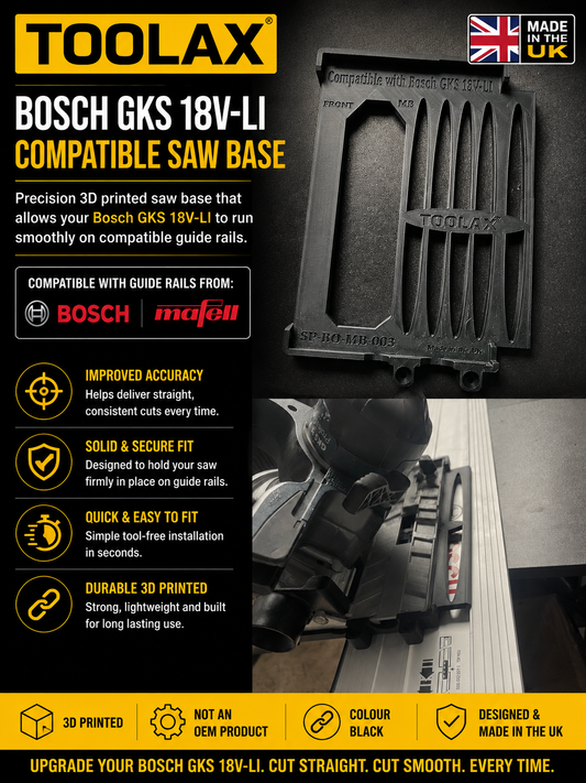 Adaptor plate for Bosch GKS 18V-LI compatible with Bosch and Mafell guide rails