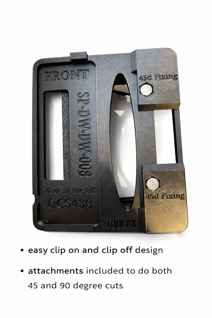 TOOLAX Guide Rail Adapter Base – Cut Perfect 45° & 90° Angles compatible with Dewalt Circular Saws DCS438 – for Dewalt Guide Rails