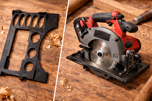 TOOLAX Skid Plate for Milwaukee M18 CCS55 – Compatible with DeWalt Guide Rails – Enables Accurate 45° & 90° Cuts