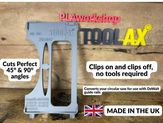 TOOLAX Guide Rail Adapter Base – Cut Perfect 45° & 90° Angles compatible with Dewalt Circular Saws (DCS570, DWE575, DCS575, DCS578, DCS573) – for Dewalt Guide Rails