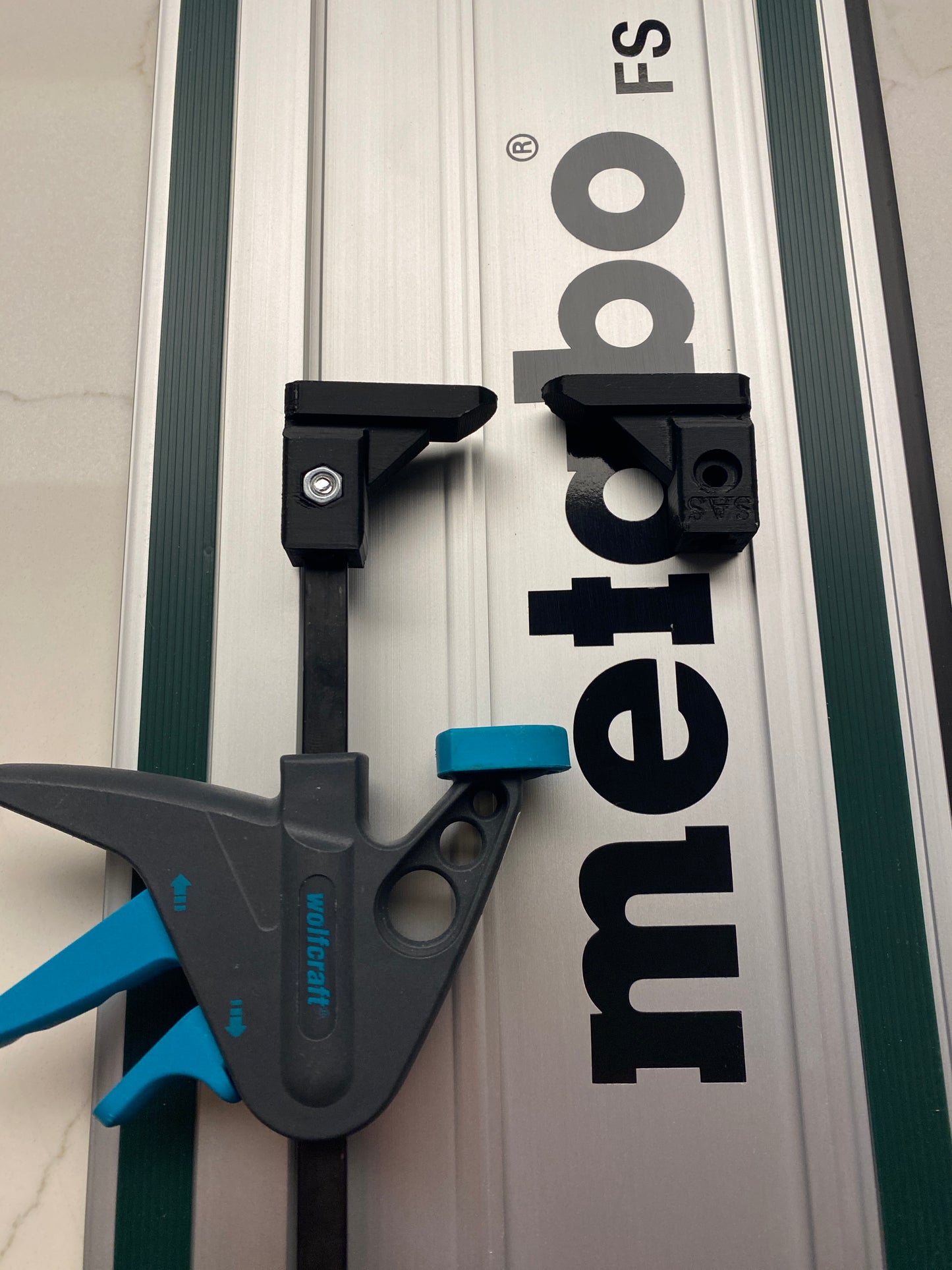 Metabo track Saw FSN guide rail clamp feet - to fit Wolfcraft clamp (PK-2)