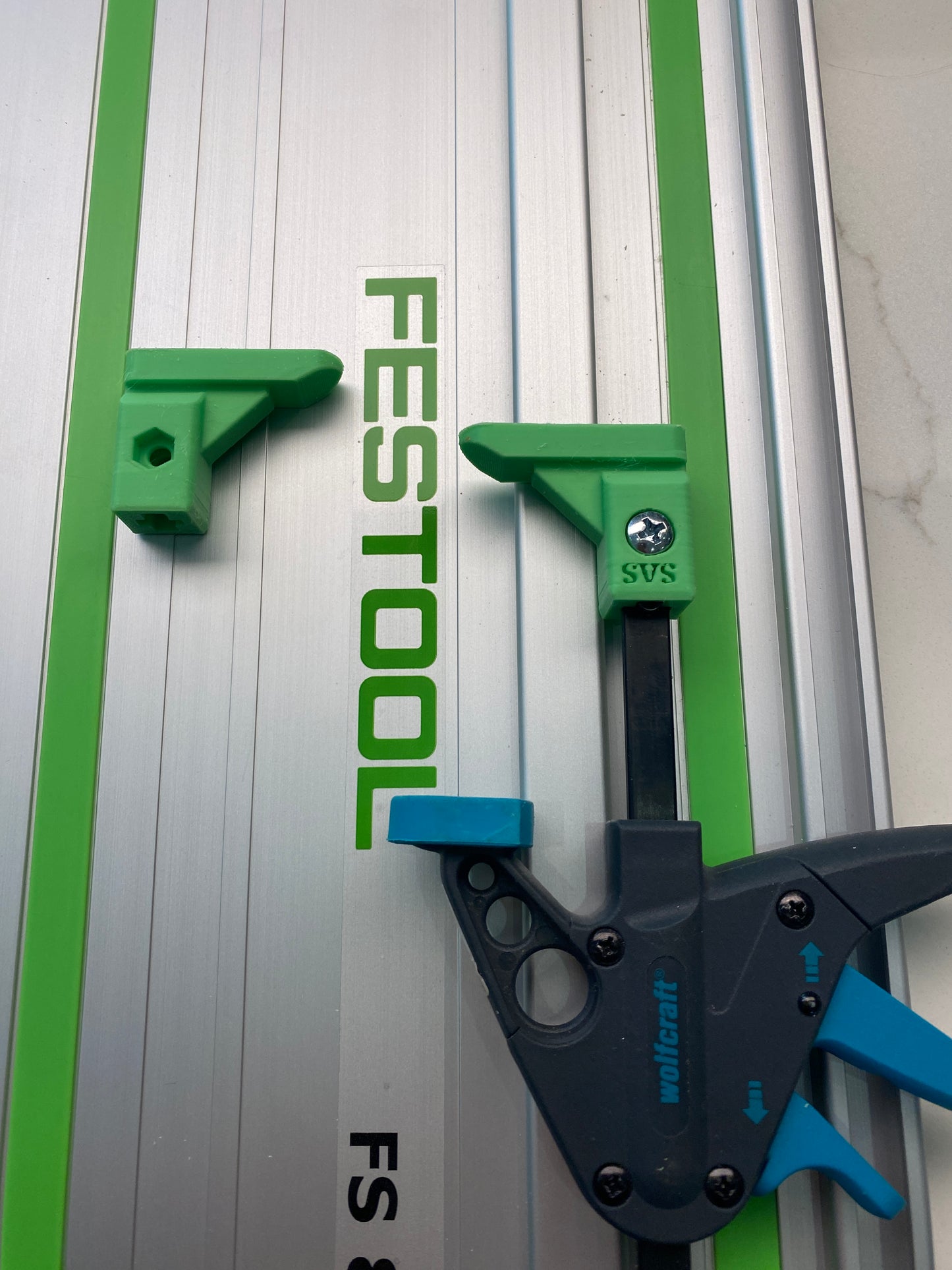 Festool track saw guide rail clamp feet - to fit Wolfcraft clamp (PK-2)