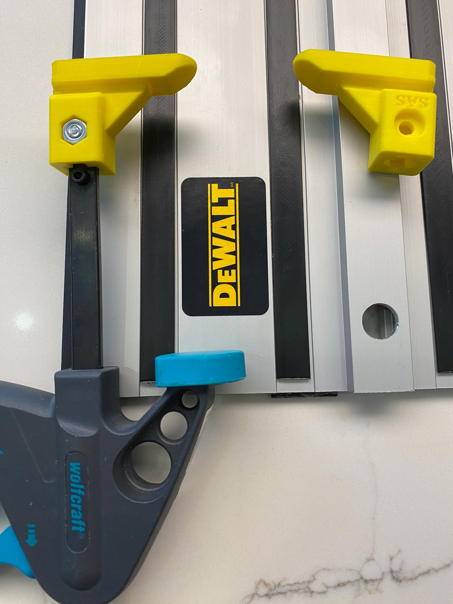 Dewalt track Saw FSN guide rail clamp feet - to fit Wolfcraft clamp (PK-2)