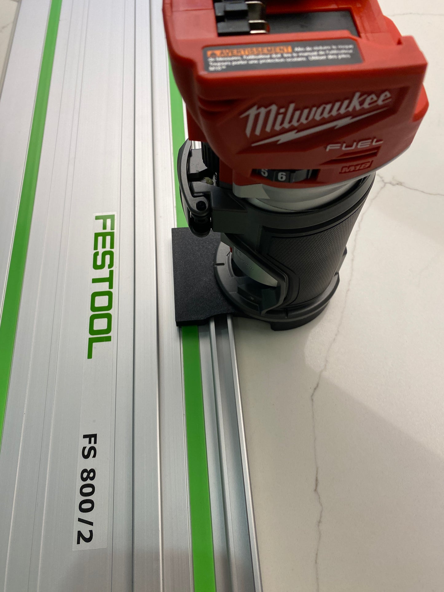 Milwaukee Router M18 FUEL Plunge Base Guide Rail Adapter for Festool guide rail