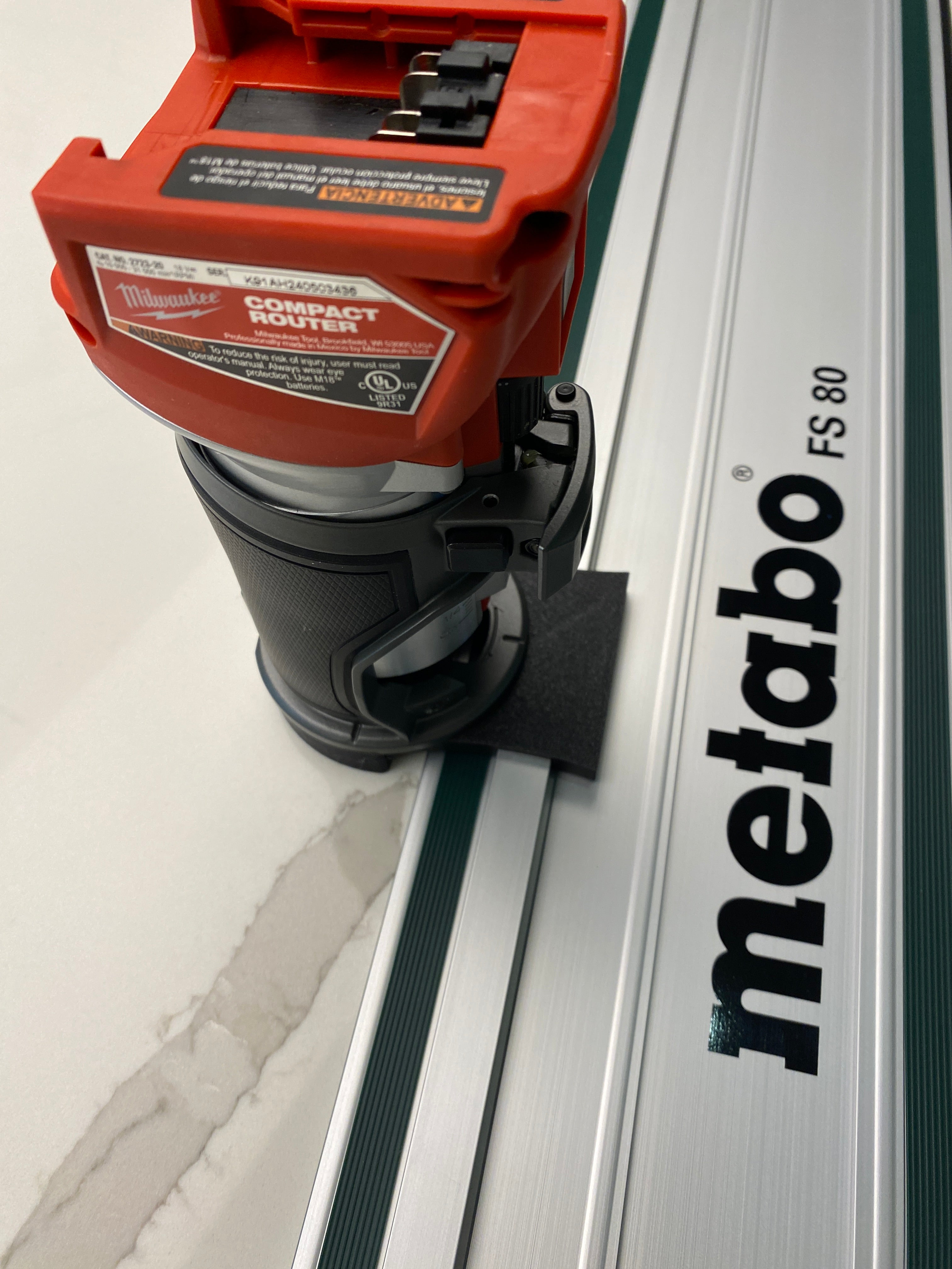 Milwaukee Router M18 FUEL Plunge Base Guide Rail Adapter for Metabo guide rail