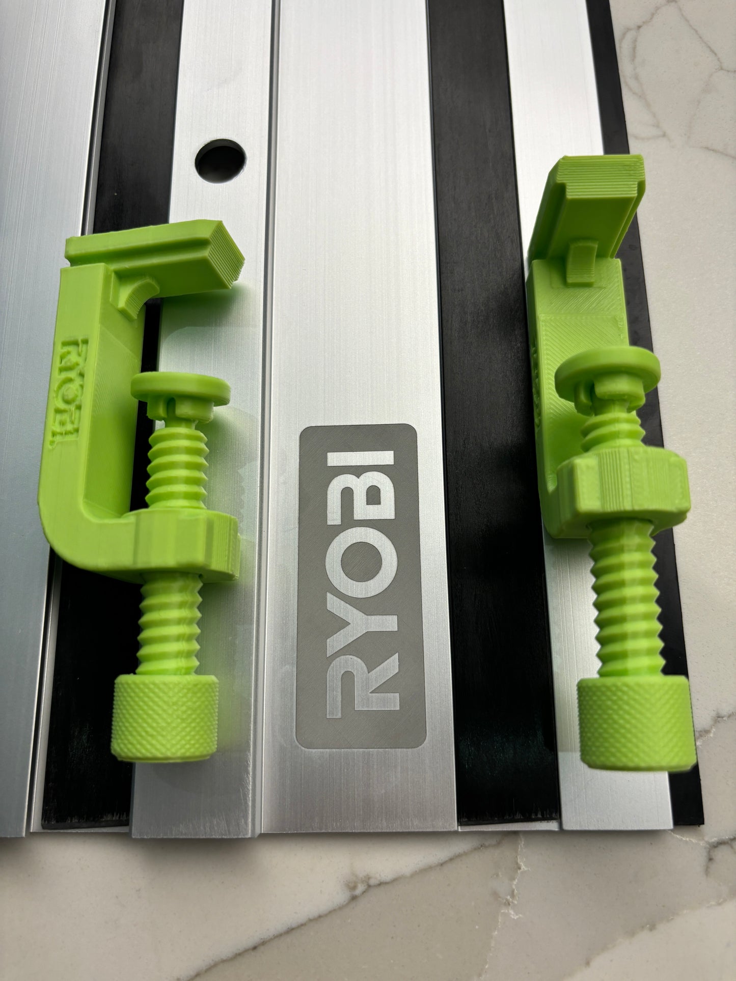 All in One Clamp G Style - Pair to fit Ryobi track saw guide rail - Complete