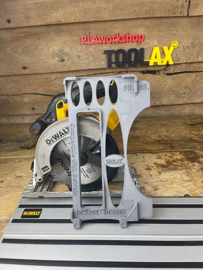 TOOLAX Guide Rail Adapter Base – Cut Perfect 45° & 90° Angles compatible with Dewalt Circular Saws DCS391 & DCS565  – for Dewalt Guide Rails
