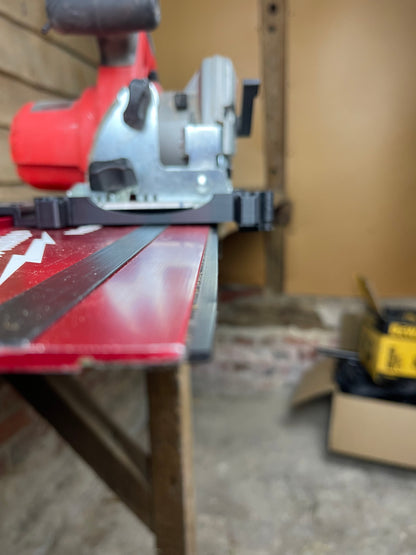 TOOLAX Guide Rail Adapter Base – Cut Perfect 45° & 90° Angles made for Milwaukee HD18CS compatible with Milwaukee Guide rail