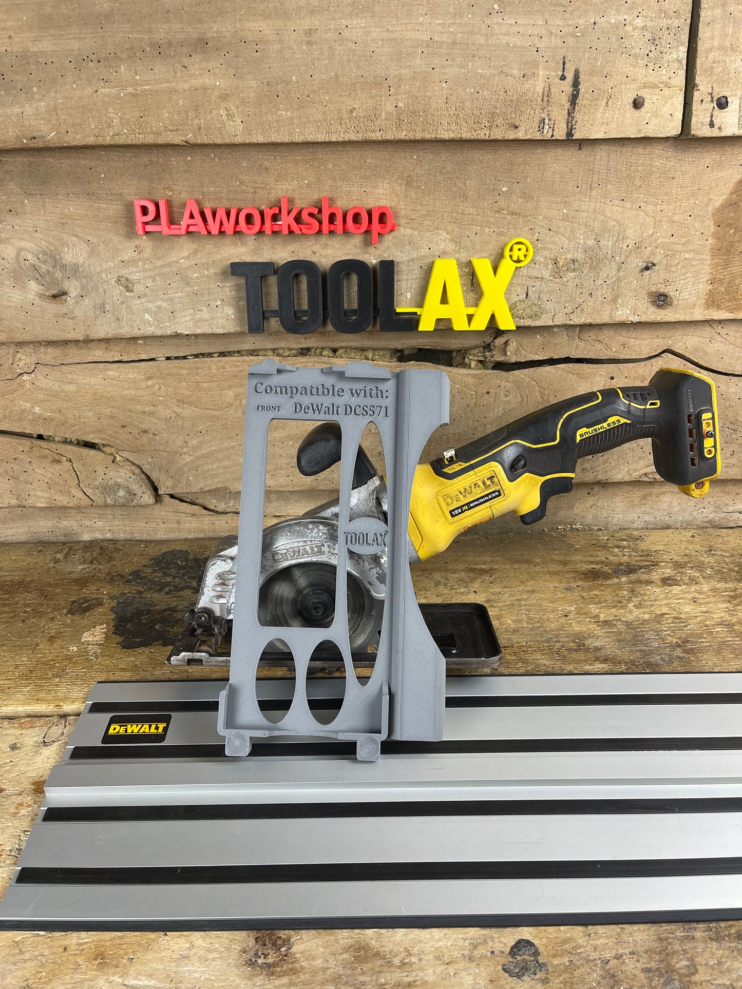 TOOLAX adaptor made for Dewalt DCS571 circular saw - compatible with Dewalt guide rail