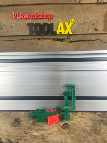 TOOLAX Track Saw Bundle for Parkside G-Clamp All-In-One + 45&90 Degree Angle Guide Rail Stop