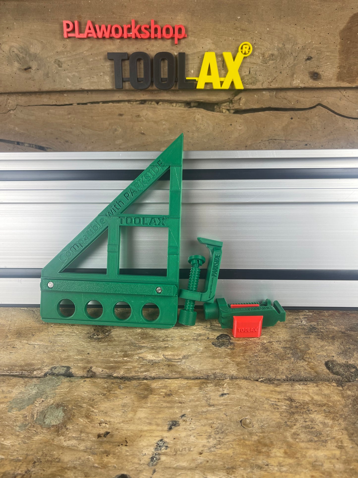 TOOLAX Track Saw Bundle for Parkside G-Clamp All-In-One + 45&90 Degree Angle Guide Rail Stop