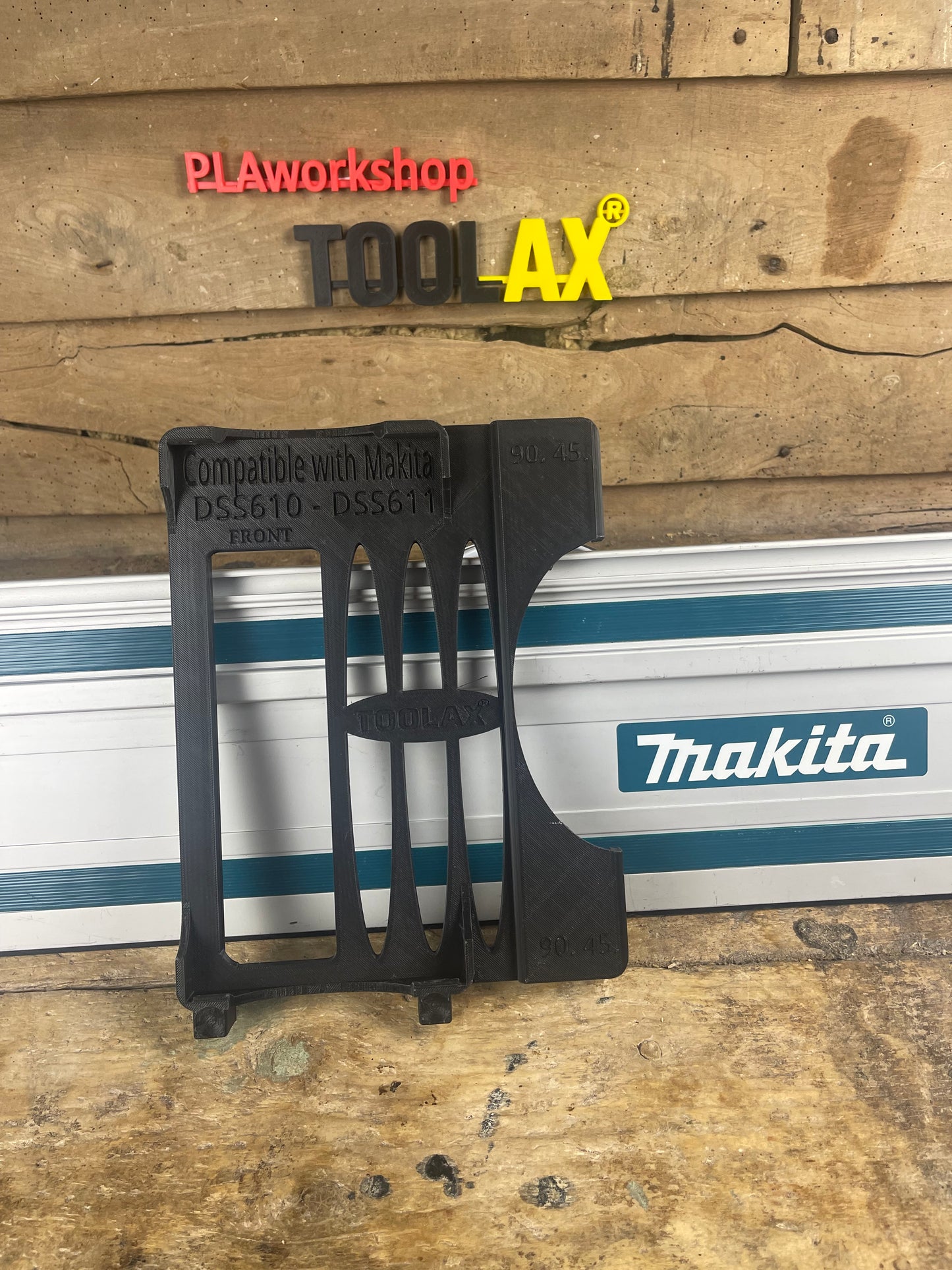 TOOLAX Adaptor to Cut Perfect 45° & 90° Angles made for Makita Circular Saw DSS610 / DSS611 – Compatible with Makita Guide Rails