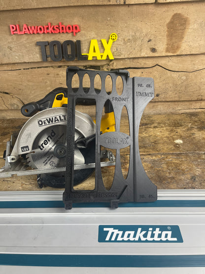 TOOLAX Guide Rail Adapter Base – Cut Perfect 45° & 90° Angles compatible with Dewalt Circular Saws DCS391 & DCS565  – for Makita Guide Rails