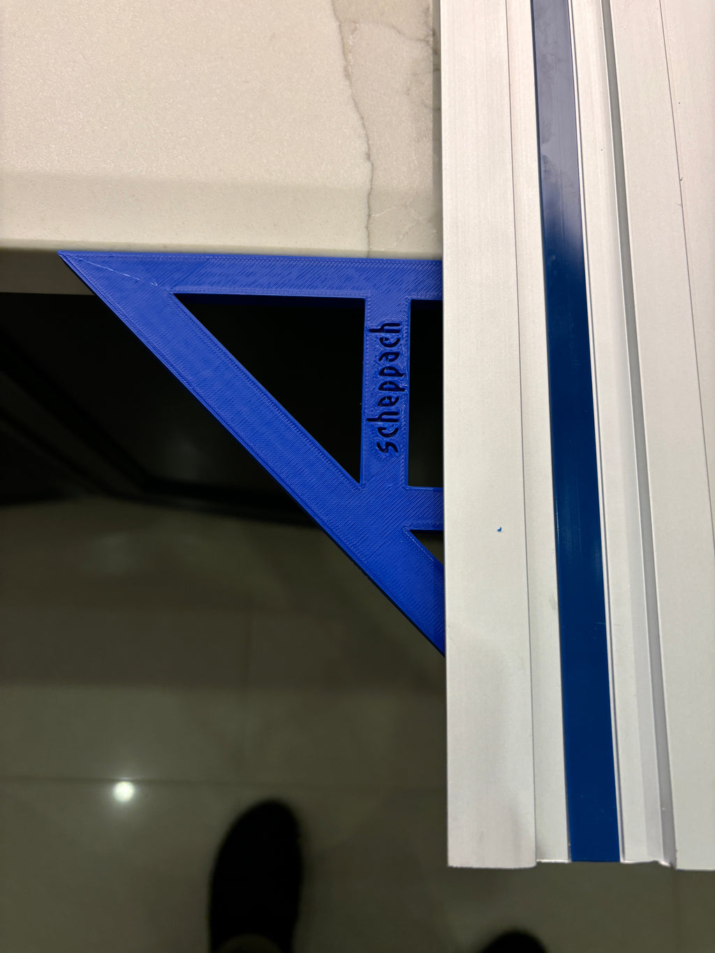 TOOLAX Large Guide Rail Square with 45 & 90 Degree Stops to fit Scheppach Rail