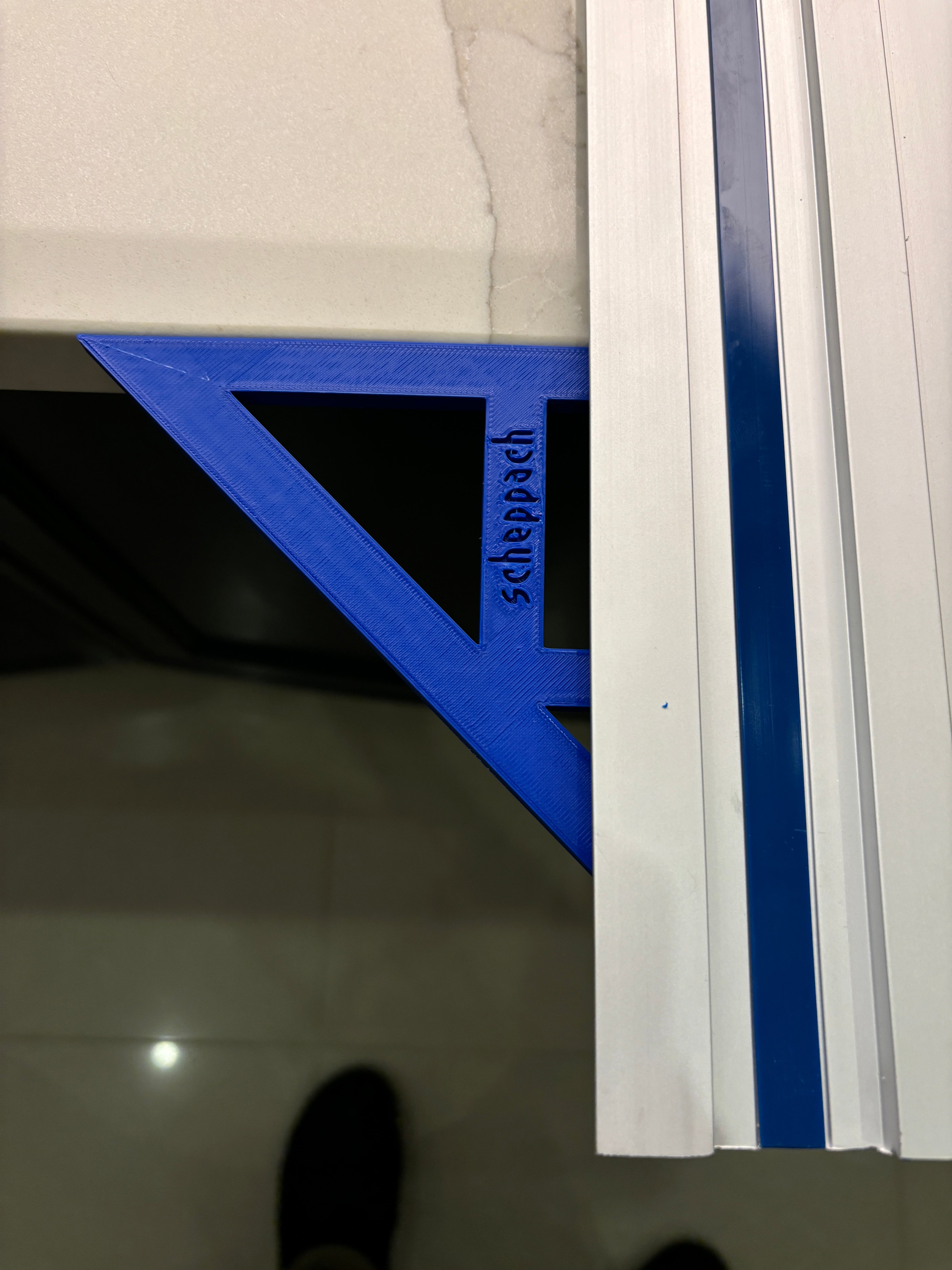 TOOLAX Large Guide Rail Square with 45 & 90 Degree Stops to fit Scheppach Rail