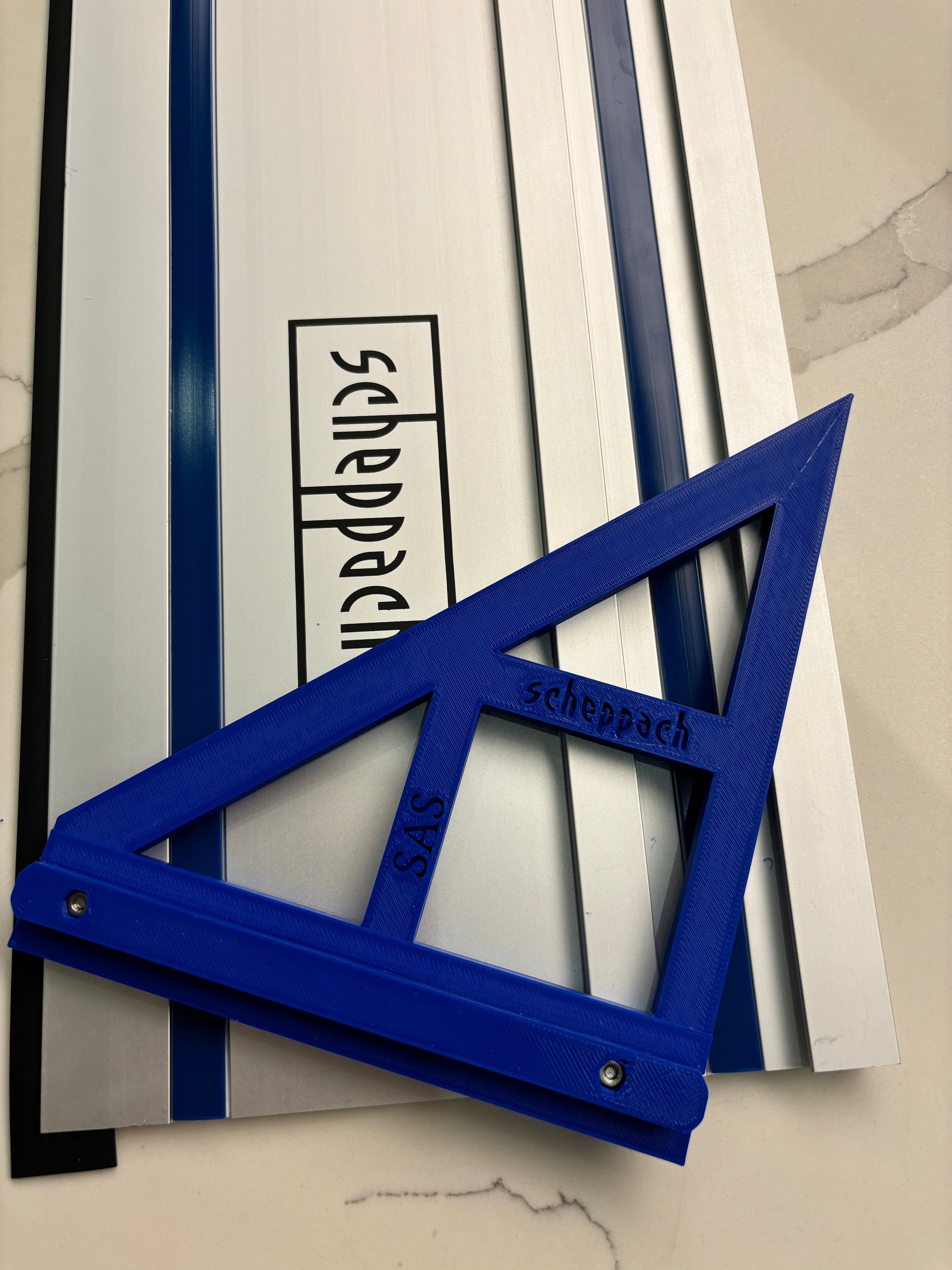 TOOLAX Large Guide Rail Square with 45 & 90 Degree Stops to fit Scheppach Rail