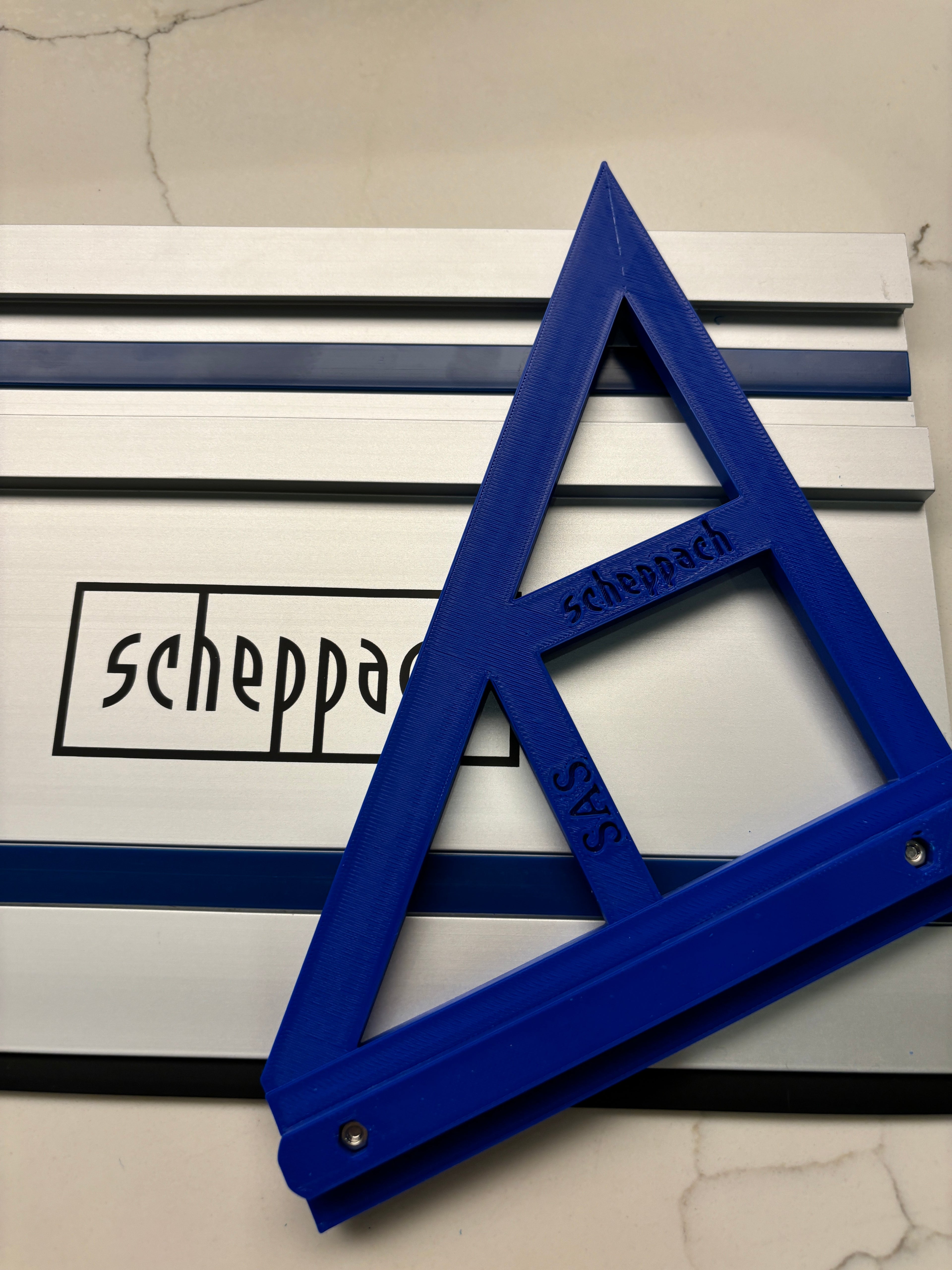 TOOLAX Large Guide Rail Square with 45 & 90 Degree Stops to fit Scheppach Rail