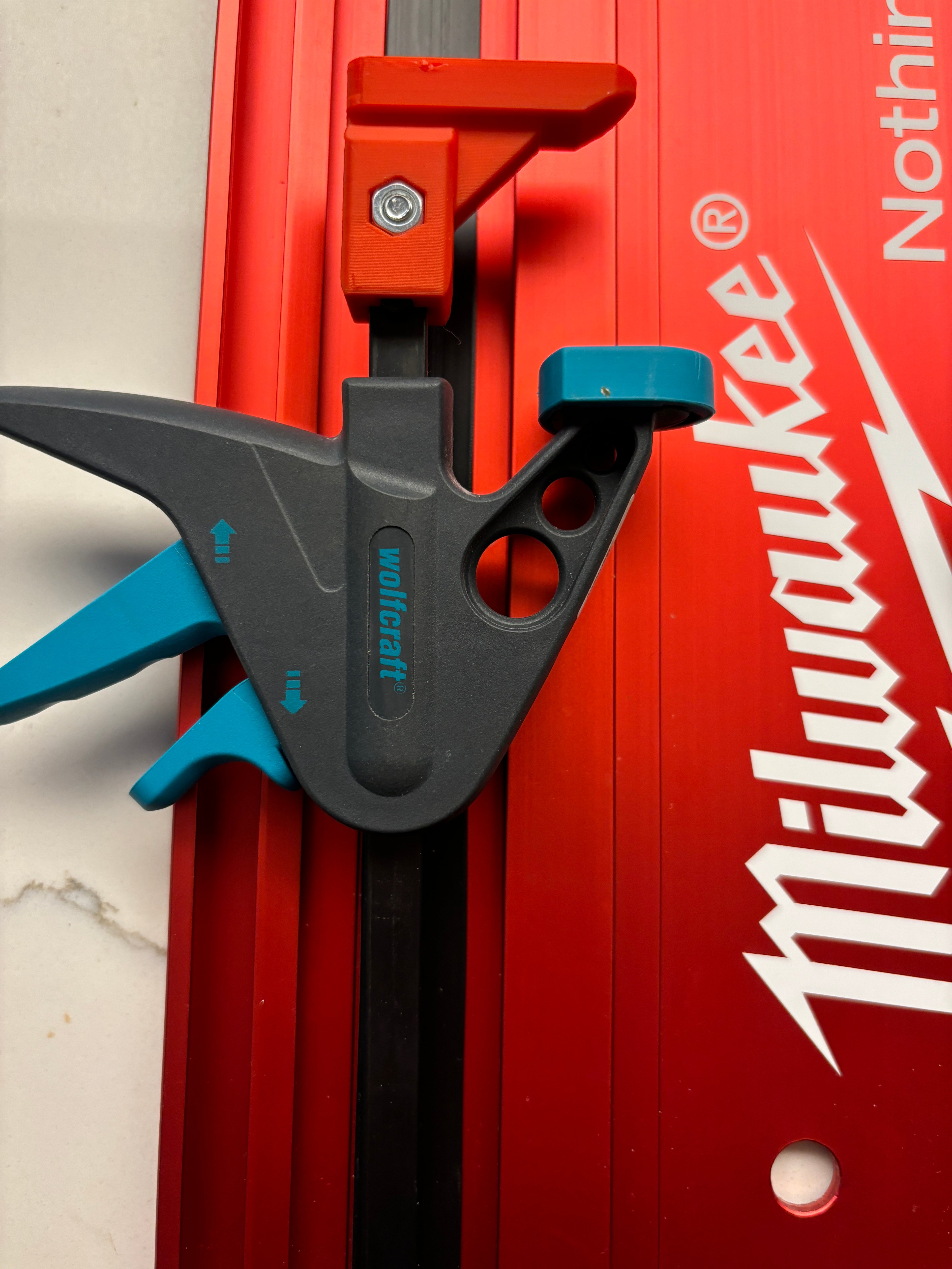 Milwaukee track Saw FSN guide rail clamp feet - to fit Wolfcraft clamp (PK-2)