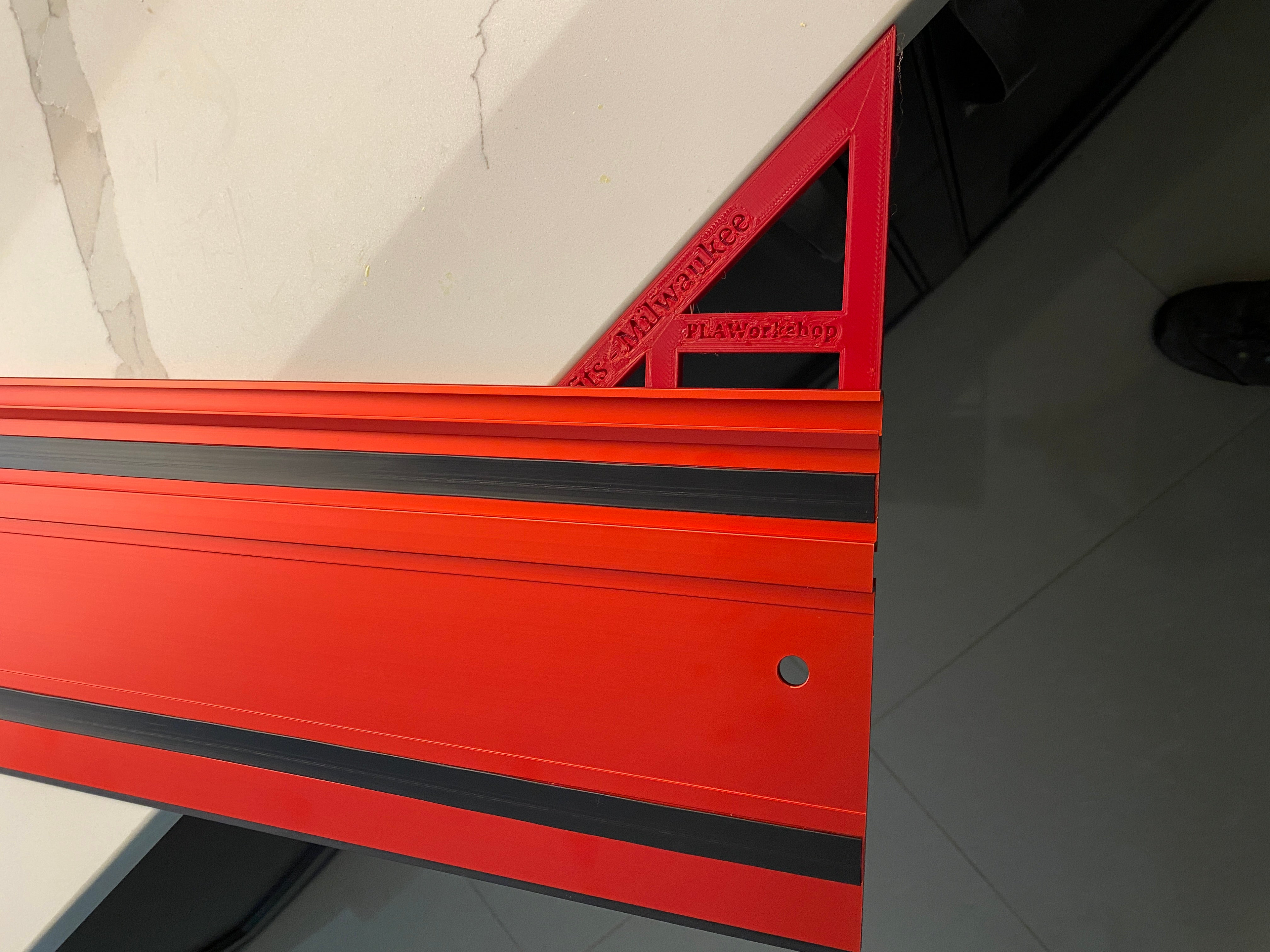 TOOLAX Large Guide Rail Square with 45 & 90 Degree Stops to fit Milwaukee Rail