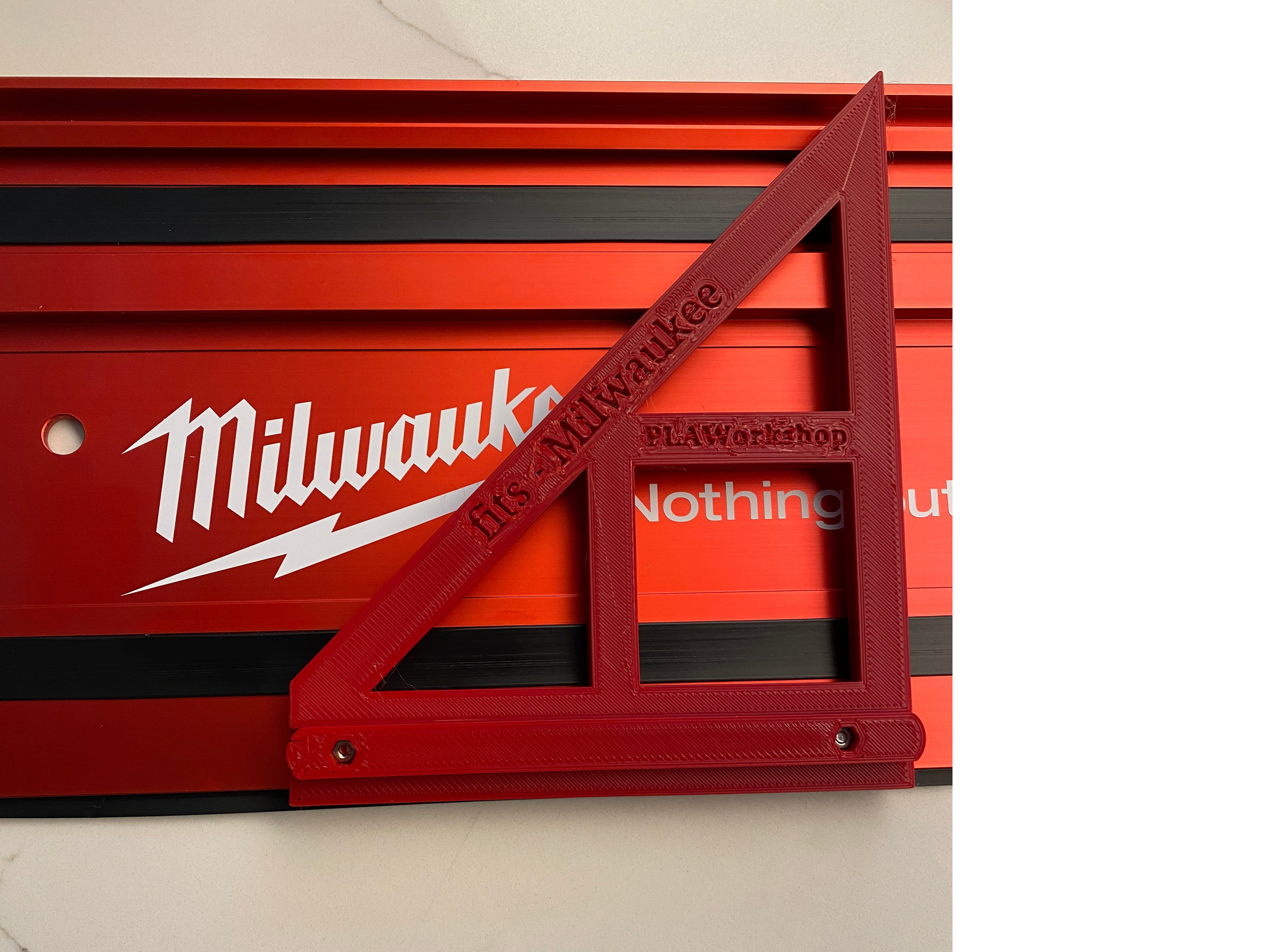 TOOLAX Large Guide Rail Square with 45 & 90 Degree Stops to fit Milwaukee Rail