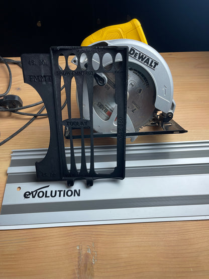 TOOLAX 45° and 90° cuts Adaptor for Dewalt Circular Saw DWE560 to fit Evolution Guide rail