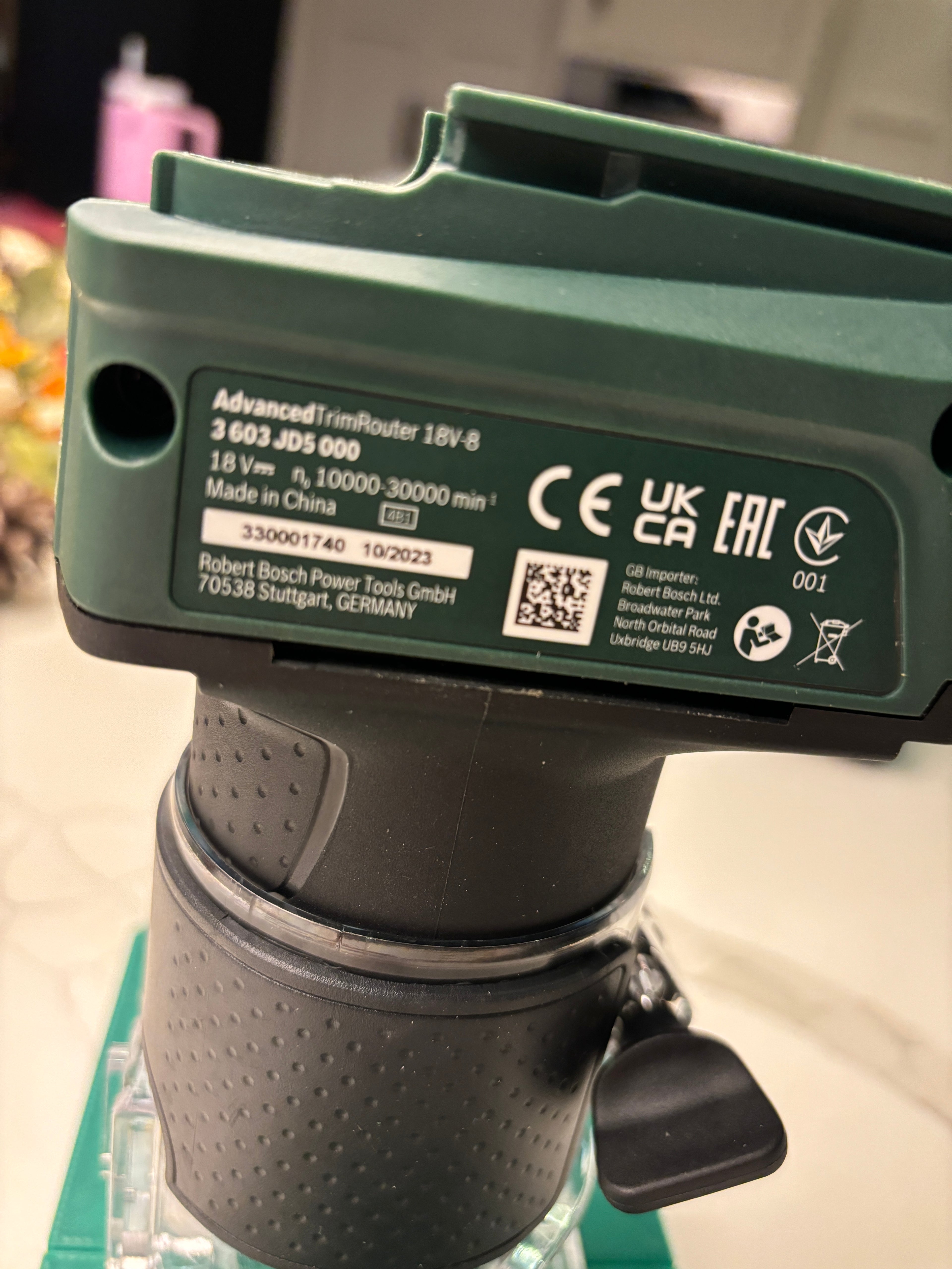 18V-8 Advanced Trim Router Base Jig compatible with Bosch