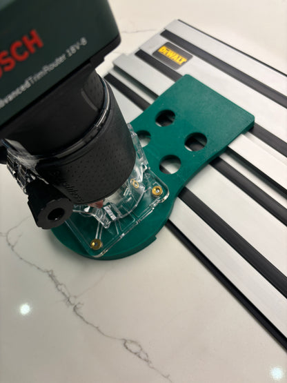 18V-8 Advanced Trim Router Plunge Base Guide Rail Adapter compatible with Dewalt Track / Guide Rail