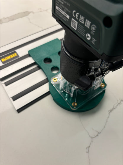 18V-8 Advanced Trim Router Plunge Base Guide Rail Adapter compatible with Dewalt Track / Guide Rail