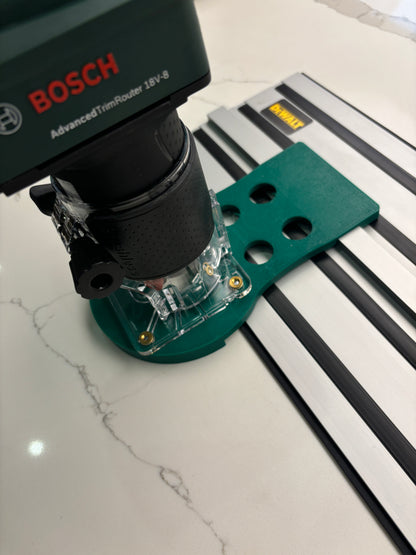 18V-8 Advanced Trim Router Plunge Base Guide Rail Adapter compatible with Dewalt Track / Guide Rail