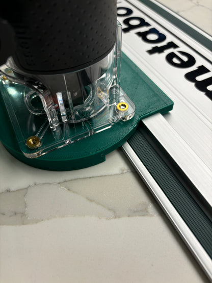 Bosch 18V-8 Advanced Trim Router Plunge Base Guide Rail Adapter to Metabo Track / Guide Rail