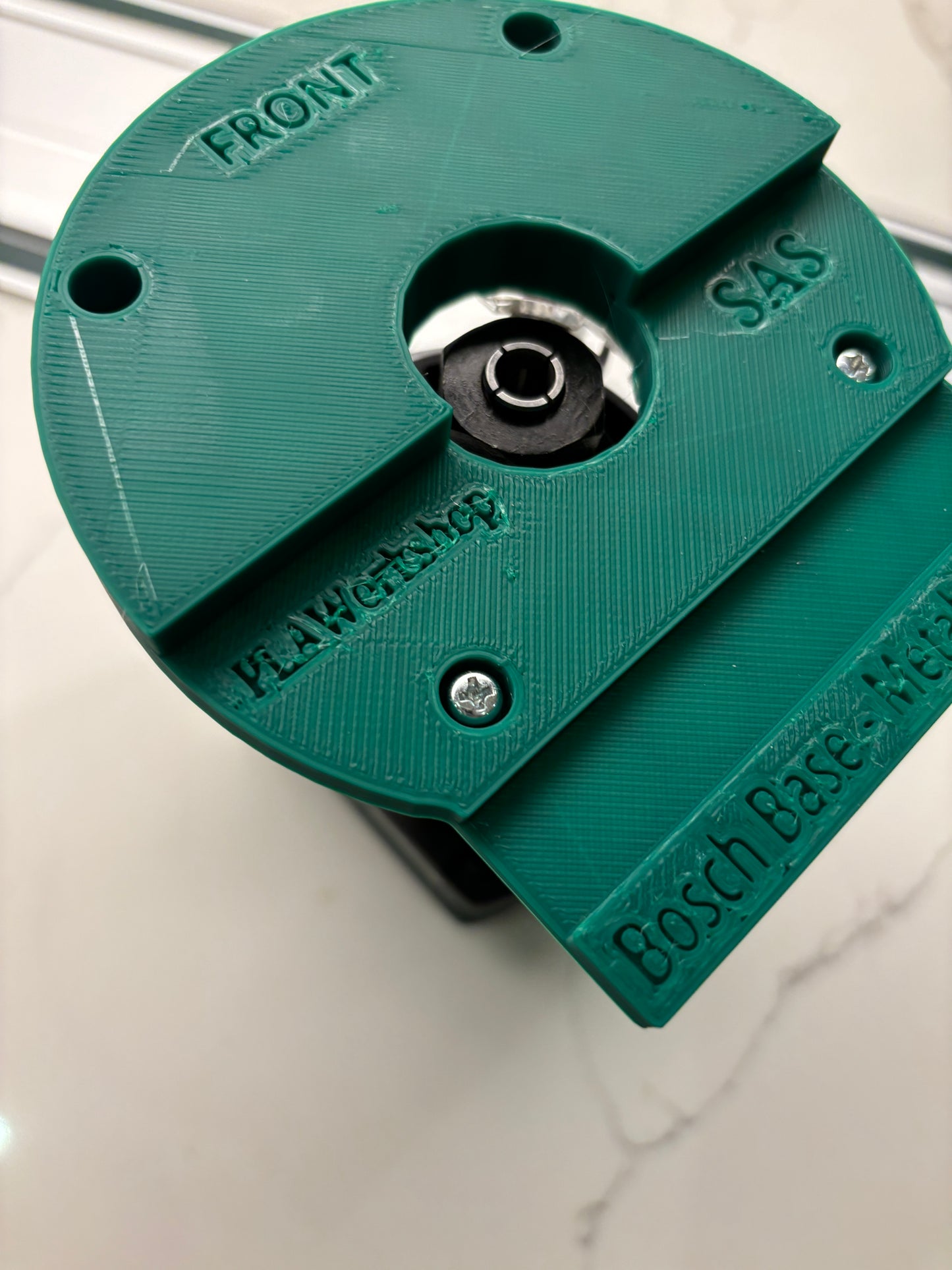 Bosch 18V-8 Advanced Trim Router Plunge Base Guide Rail Adapter to Metabo Track / Guide Rail