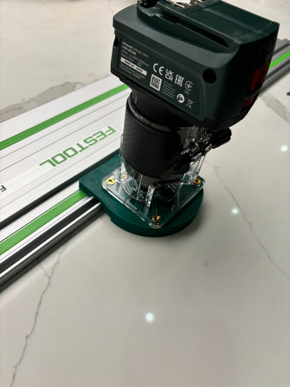 18V-8 Advanced Trim Router Plunge Base Guide Rail Adapter compatible with Festool Track / Guide Rail