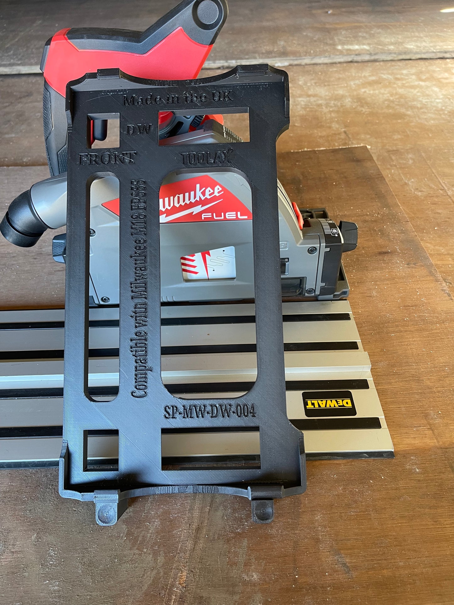 TOOLAX Guide Rail Adapter Base – Cut Perfect 45° & 90° Angles compatible with Milwaukee M18 FPS55 – Fits Dewalt Guide Rails