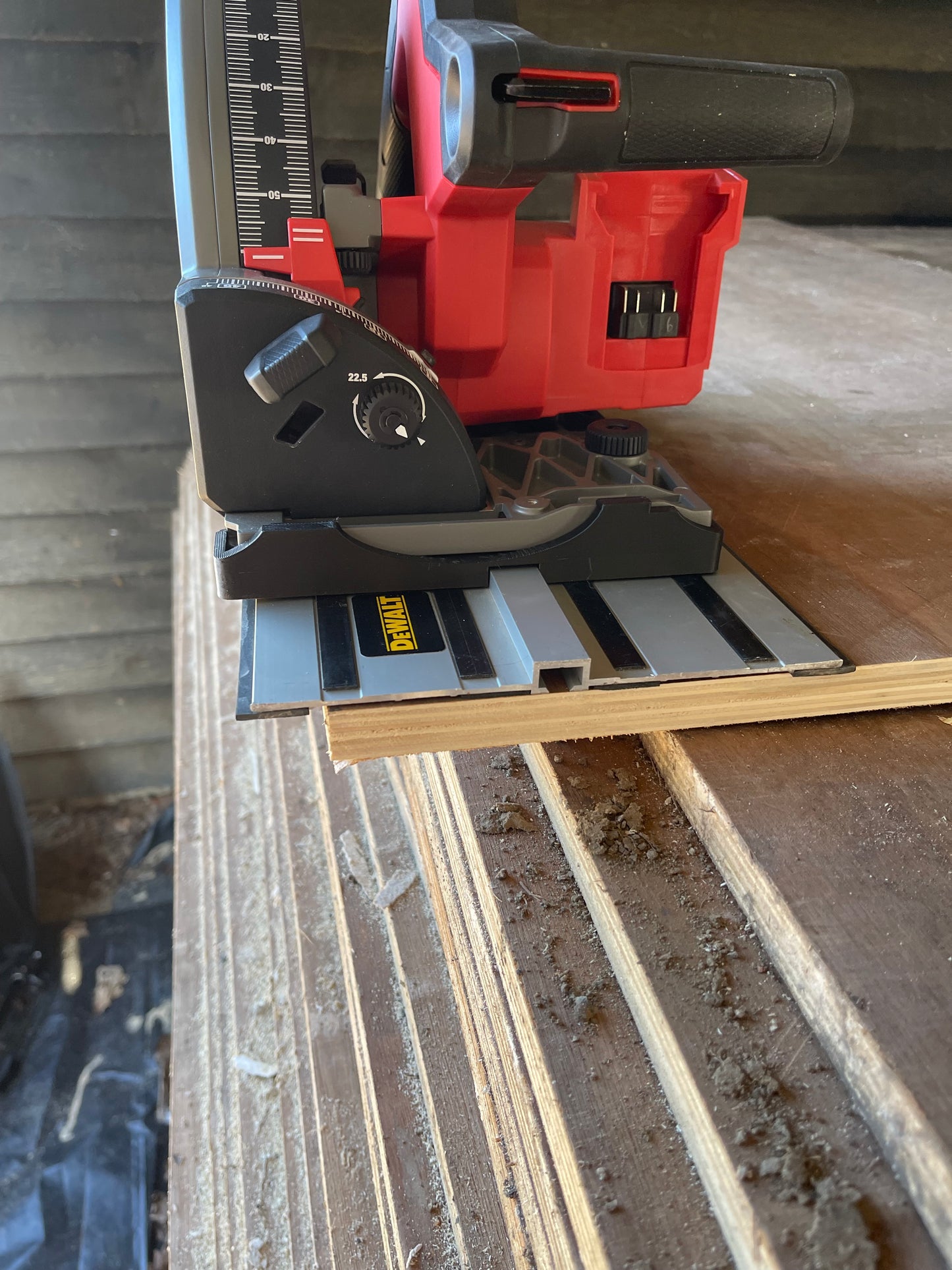TOOLAX Guide Rail Adapter Base – Cut Perfect 45° & 90° Angles compatible with Milwaukee M18 FPS55 – Fits Dewalt Guide Rails