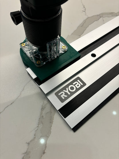 Bosch 18V-8 Advanced Trim Router Plunge Base Guide Rail Adapter to Ryobi Track / Guide Rail